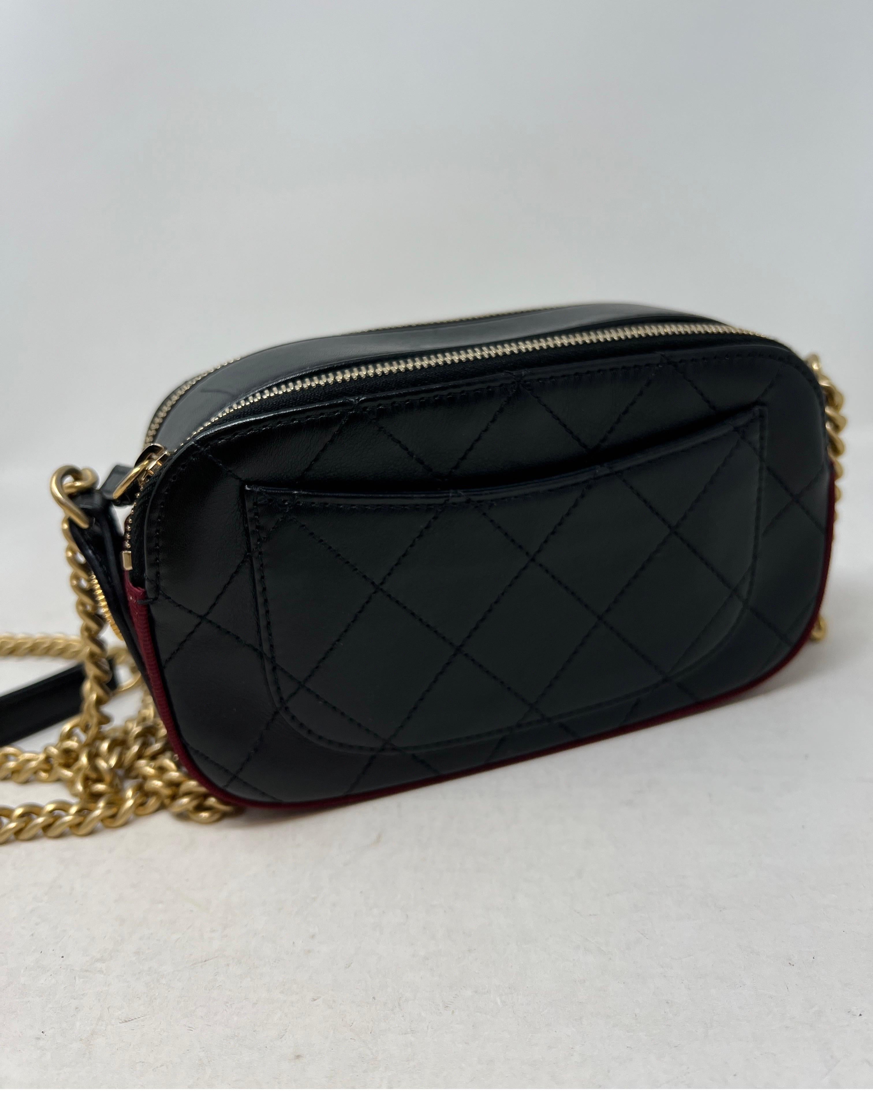 Chanel Button Up Black Calfskin Double Zip Camera Bag 4