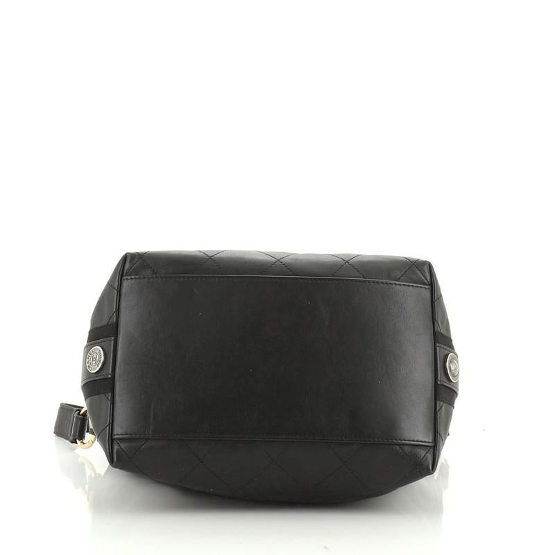 Chanel Button Up Hobo Quilted Calfskin with Grosgrain Large In Good Condition In NY, NY