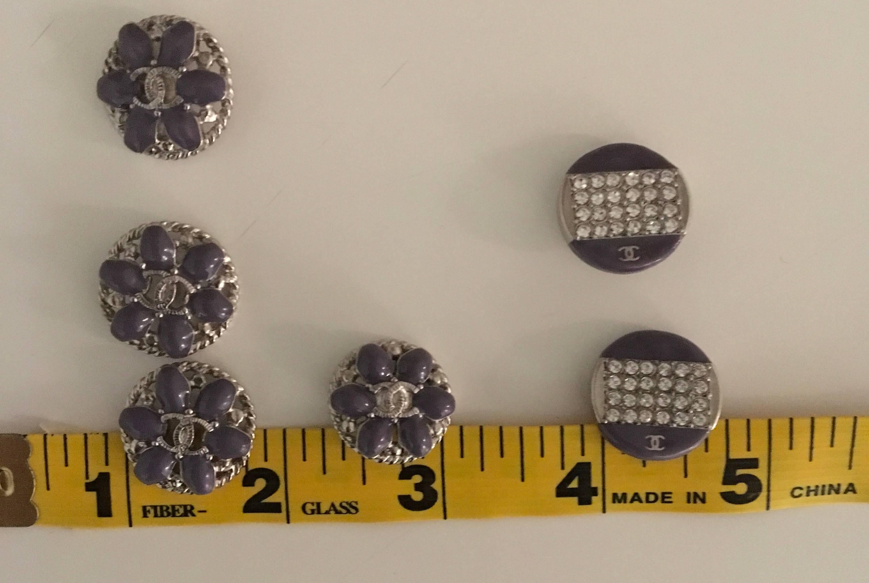 Black Chanel Buttons Gripoux/ Swarosky Crystals Set ^ For Sale