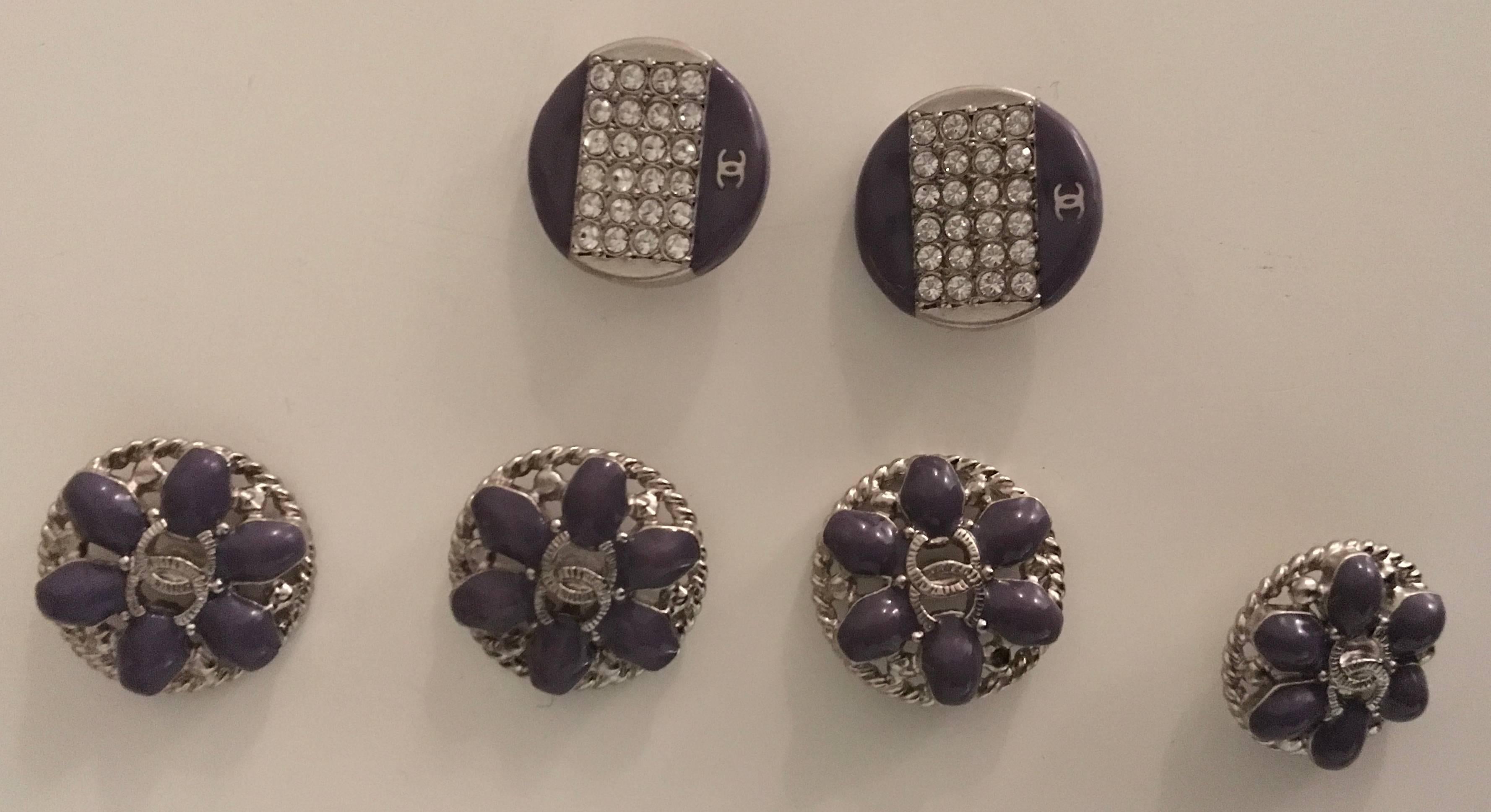 Chanel Buttons Gripoux/ Swarosky Crystals Set ^ For Sale 1