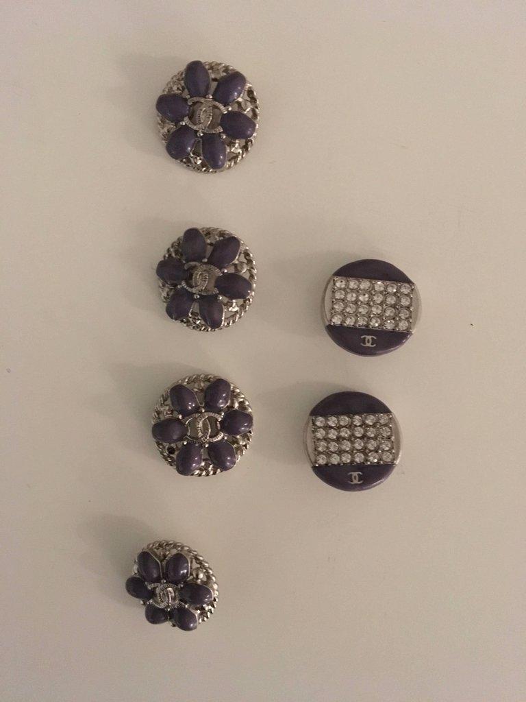 Chanel Buttons Gripoux/ Swarosky Crystals Set ^ For Sale 3