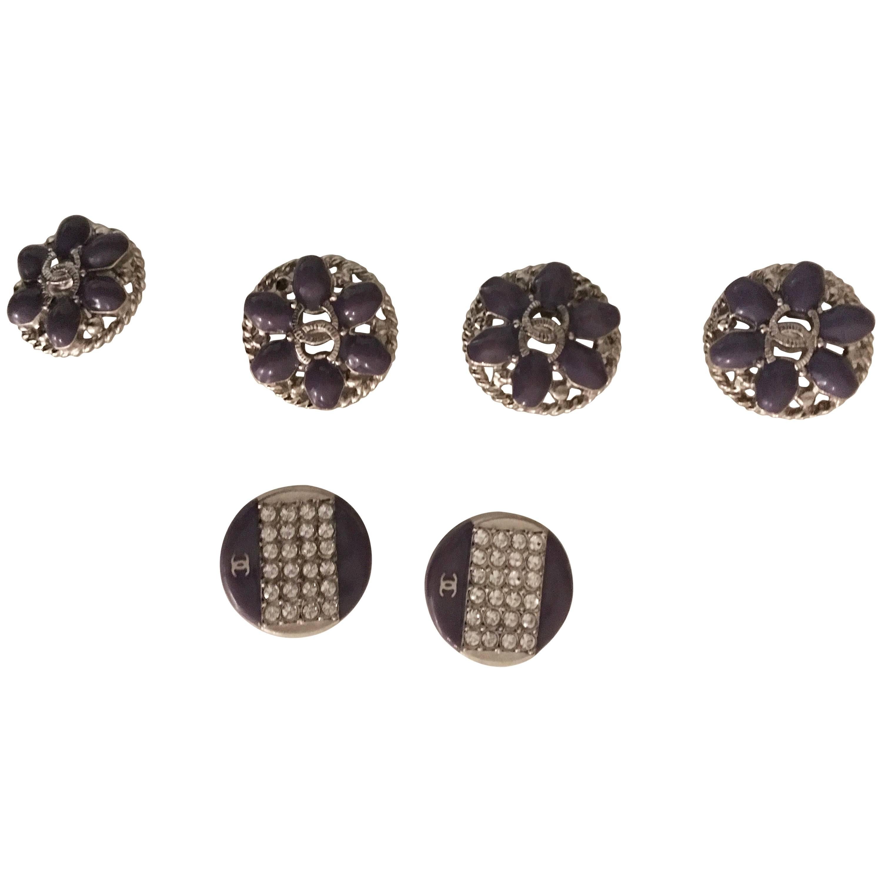 Chanel Buttons Gripoux/ Swarosky Crystals Set ^ For Sale