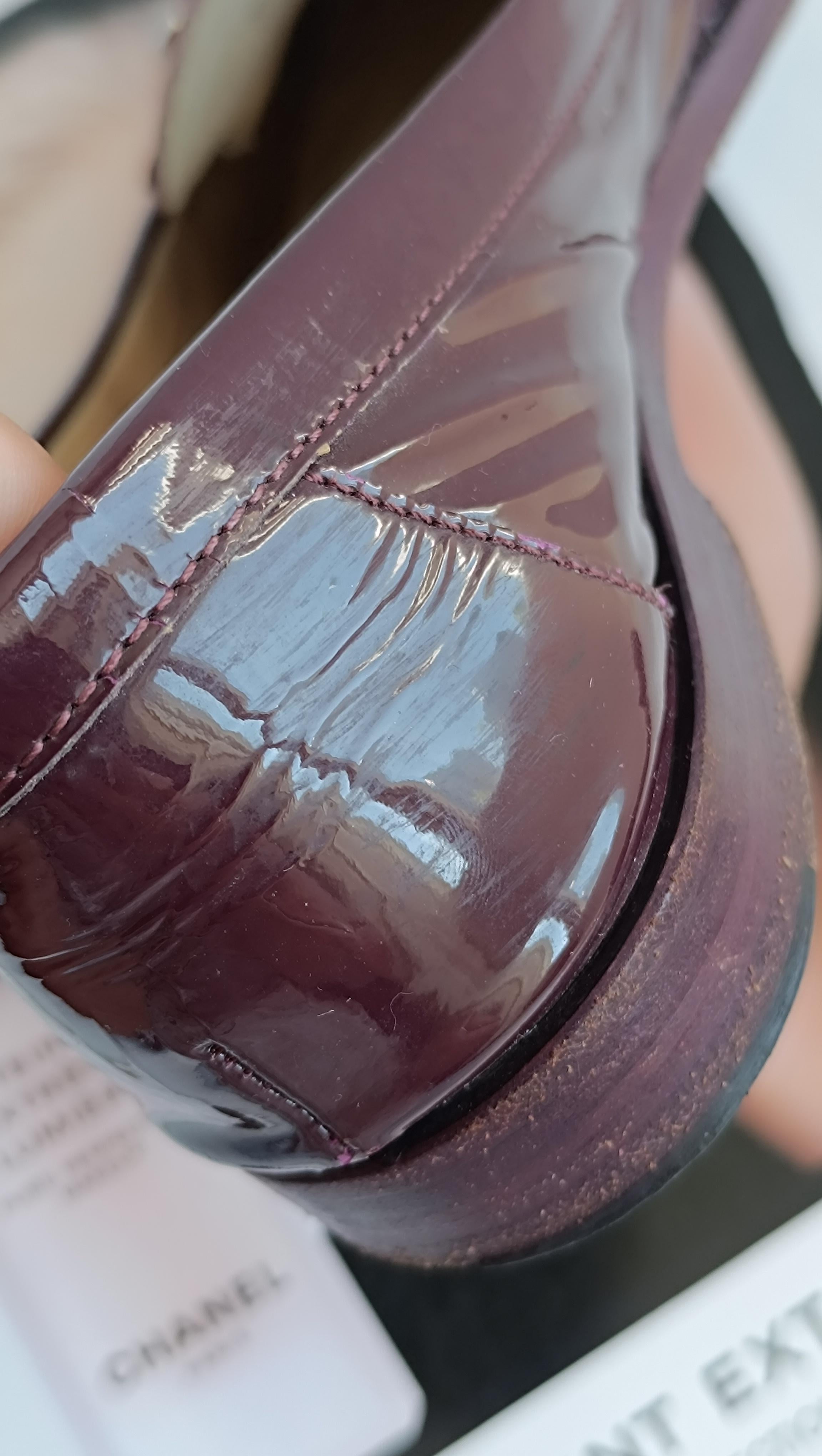 CHANEL by Karl Lagerfeld 15P / 2015 Chanel Turn Lock Enamel Loafers For Sale 12