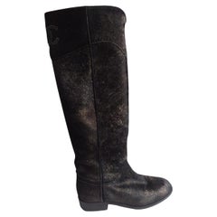 Chanel by Karl Lagerfeld  2008 Pony Hair riding boots