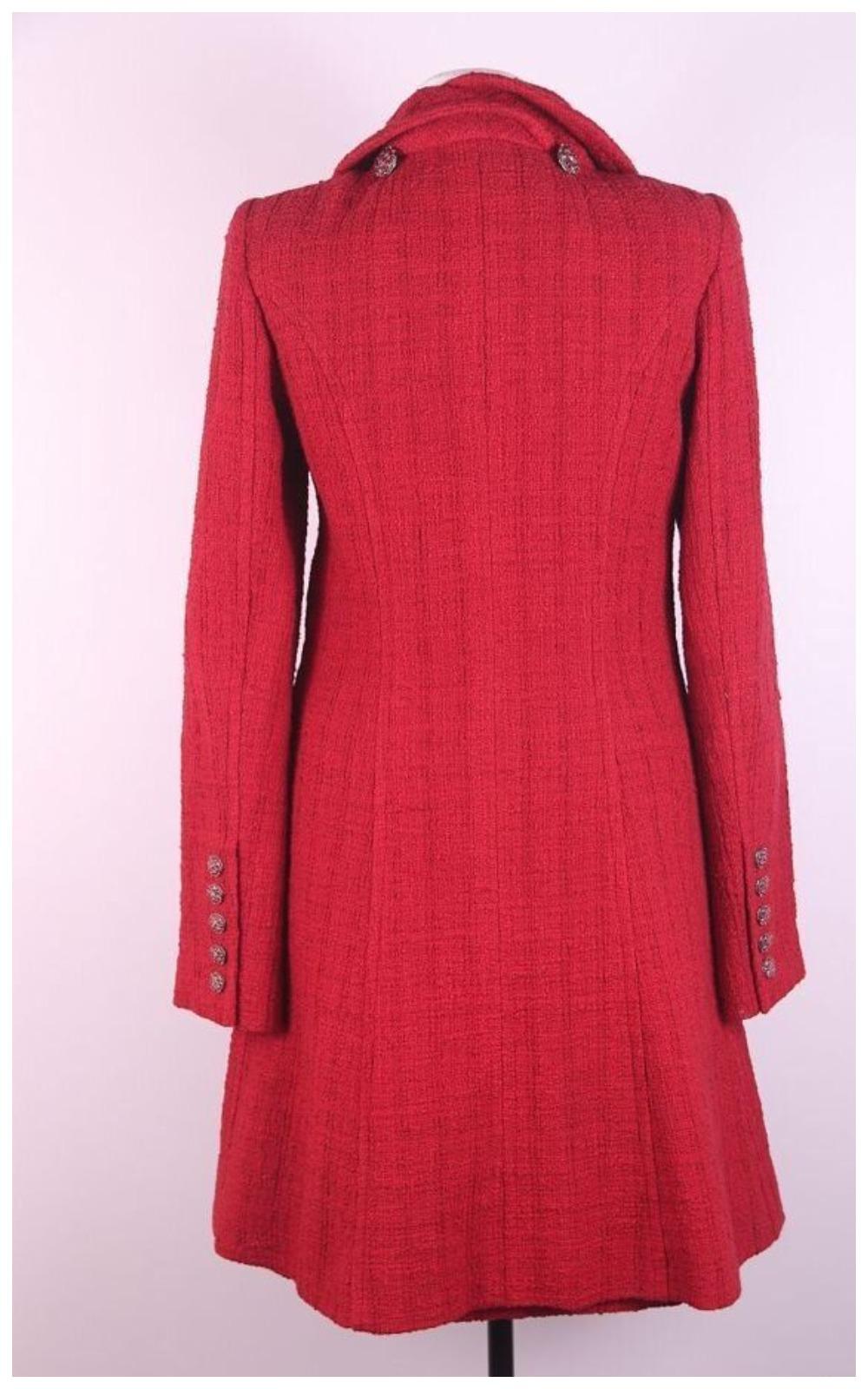 Rosso Chanel by Karl Lagerfeld for Chanel 2012 12A Autunno Pre Autunno Parigi Bombay  abito con gonna in vendita