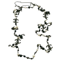 CHANEL by KARL LAGERFELD 2012 Pearl Bead and CC Sautoir Necklace