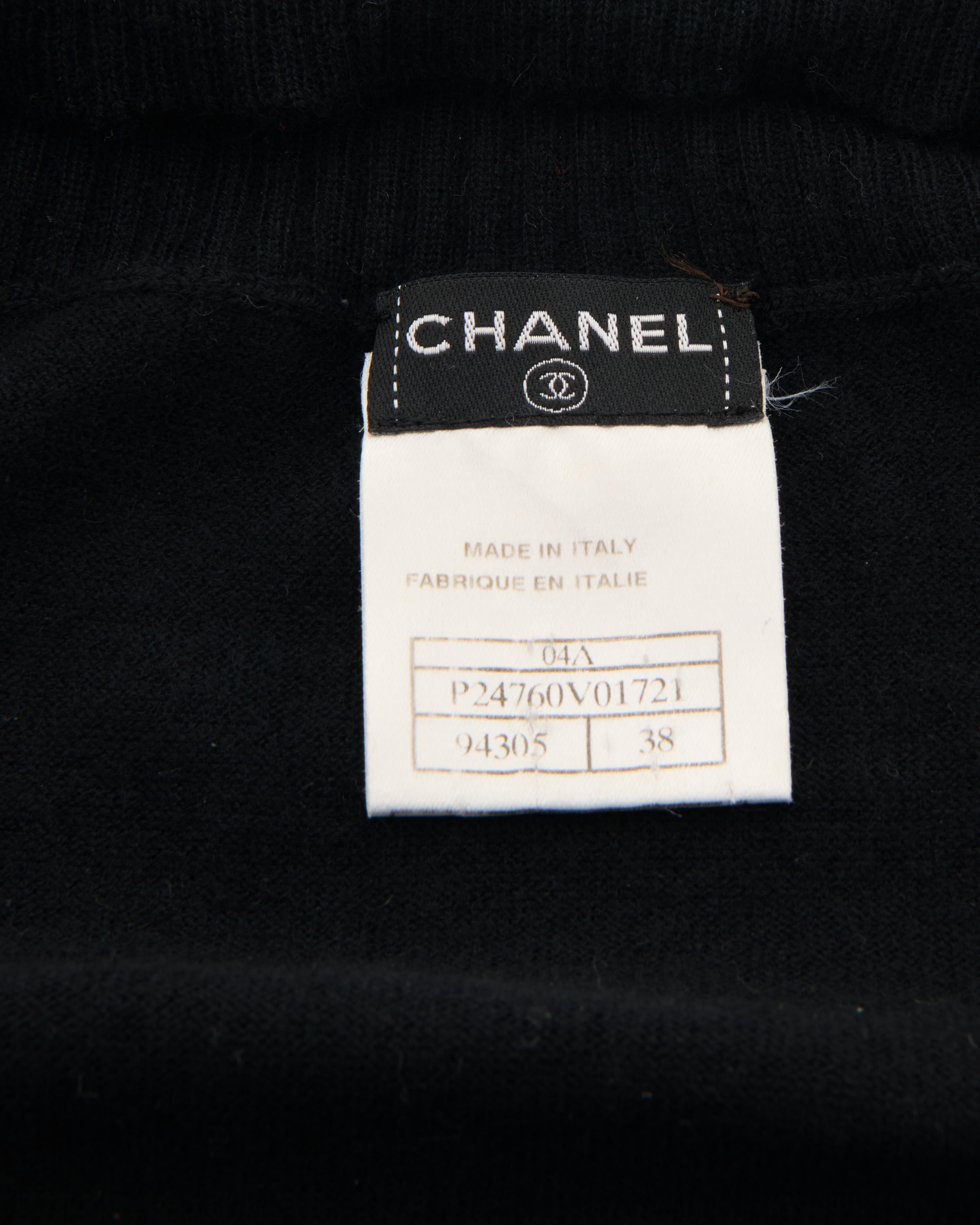 Chanel by Karl Lagerfeld A/W 2004 Black Cashmere Twinset Coverups and top 4