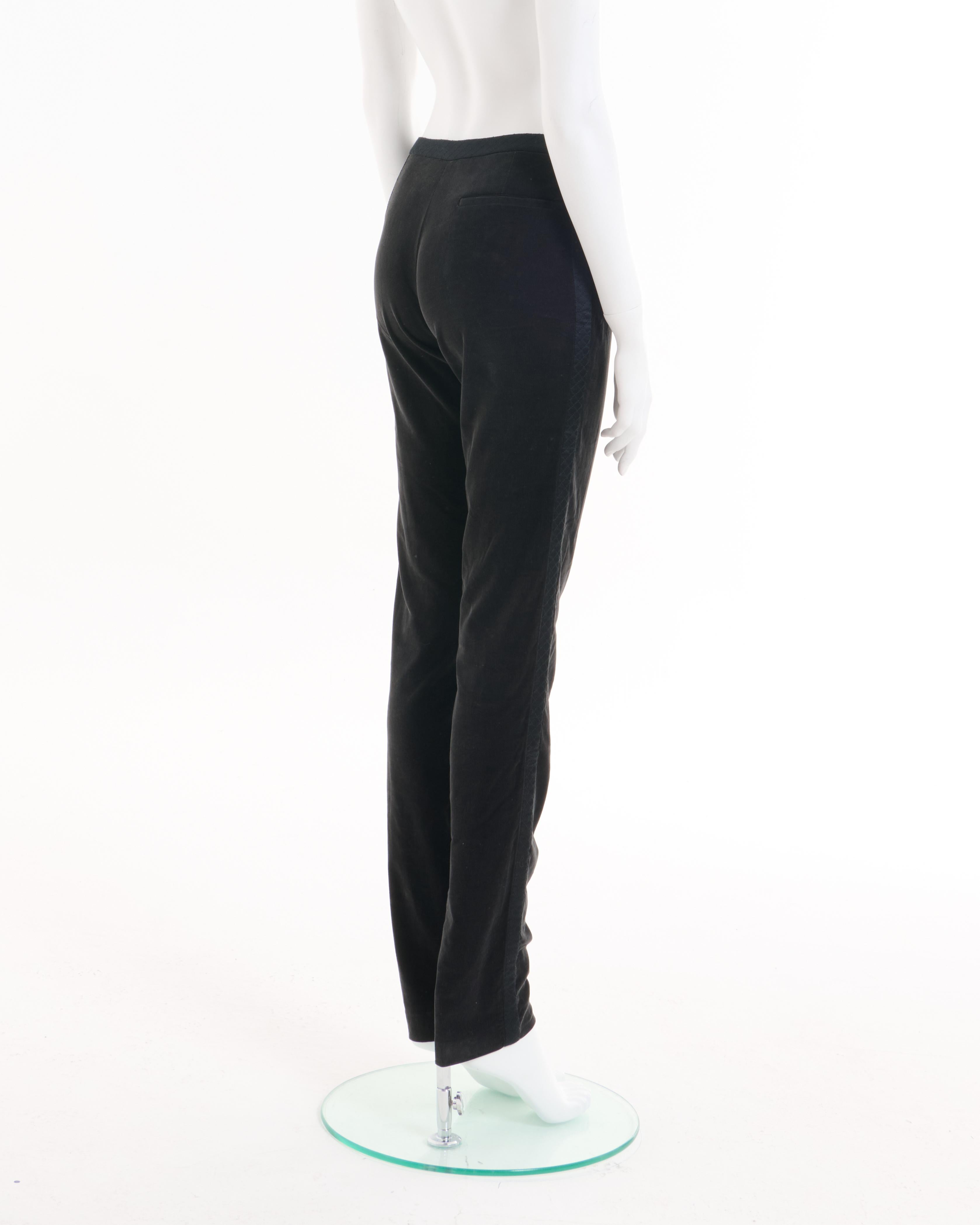 Chanel by Karl Lagerfeld A/W 2004 Black Velvet Ribbed Pants In Excellent Condition In Milano, IT