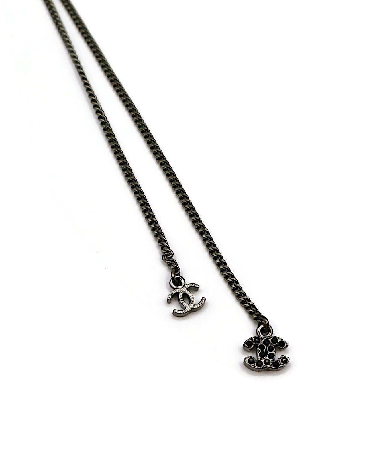 CHANEL by KARL LAGERFELD Black Bead Jewelled CC Necklace, 2010 For Sale 8
