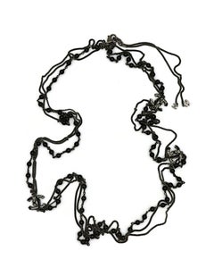 CHANEL by KARL LAGERFELD Black Bead Jewelled CC Necklace, 2010