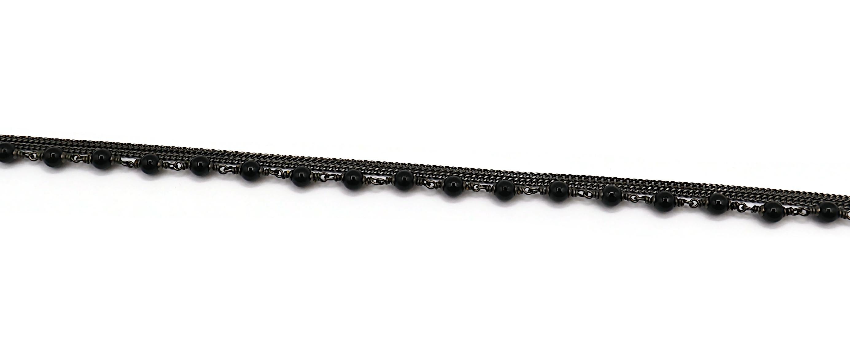 CHANEL by KARL LAGERFELD Black Bead Jewelled CC Necklace, 2010 For Sale 1