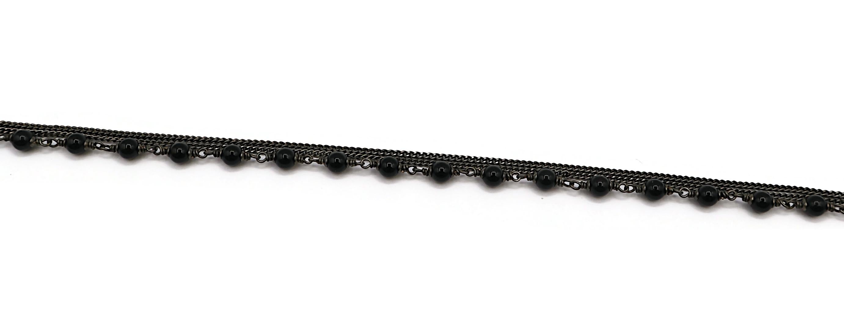 CHANEL by KARL LAGERFELD Black Bead Jewelled CC Necklace, 2010 For Sale 4