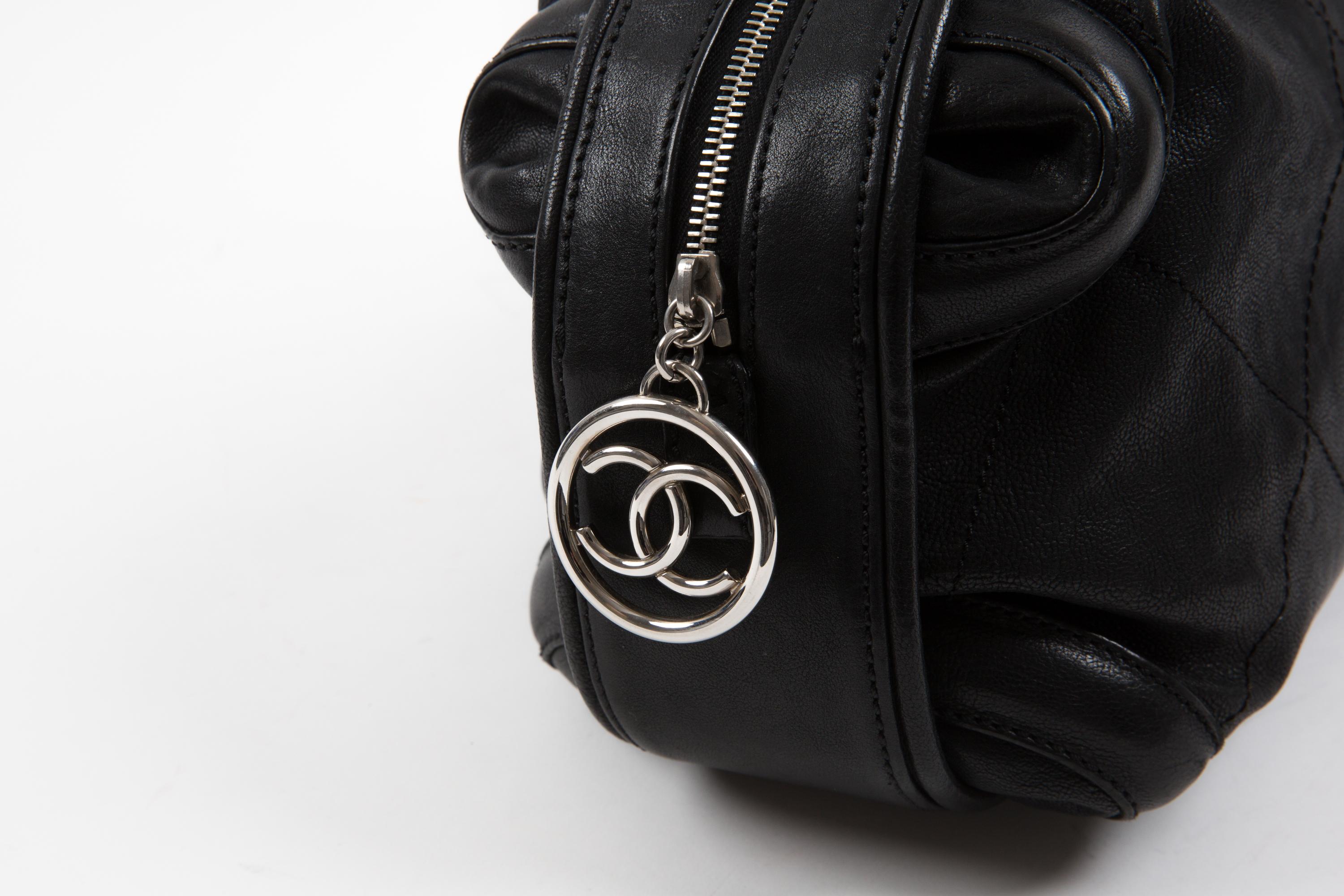 Chanel by Karl Lagerfeld Black Boston Bag In Good Condition For Sale In Paris, FR