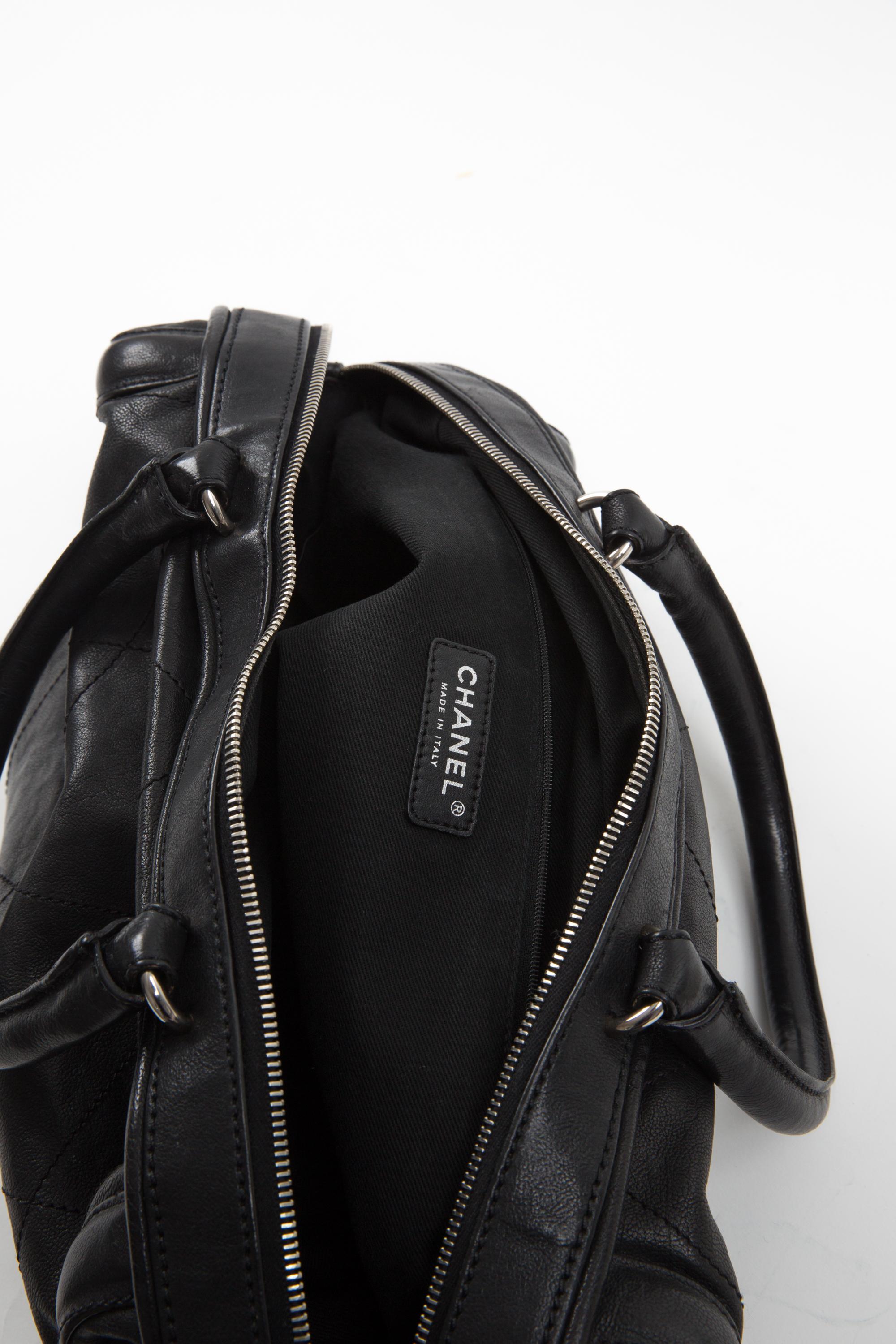 Chanel by Karl Lagerfeld Black Boston Bag For Sale 2