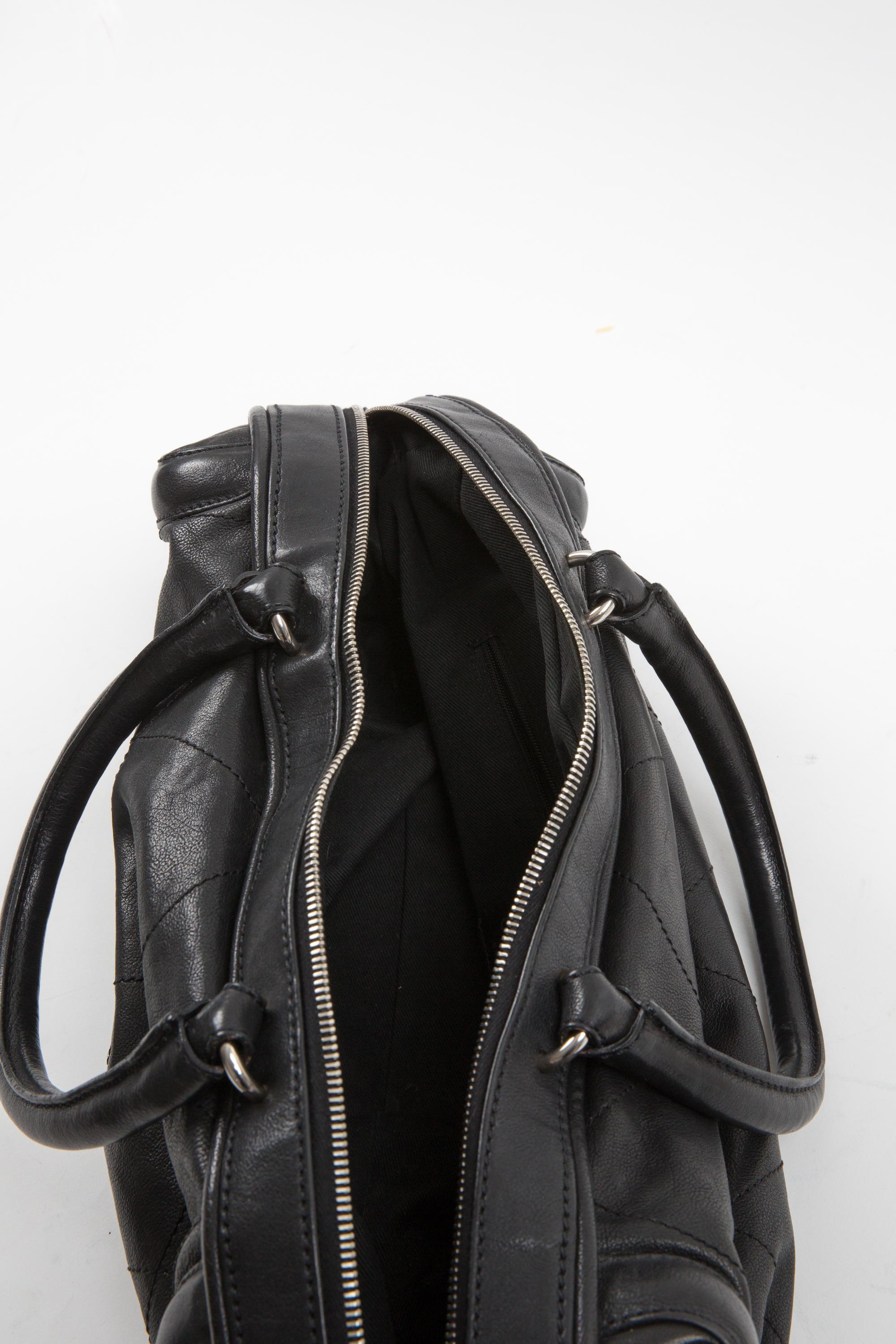 Chanel by Karl Lagerfeld Black Boston Bag For Sale 3