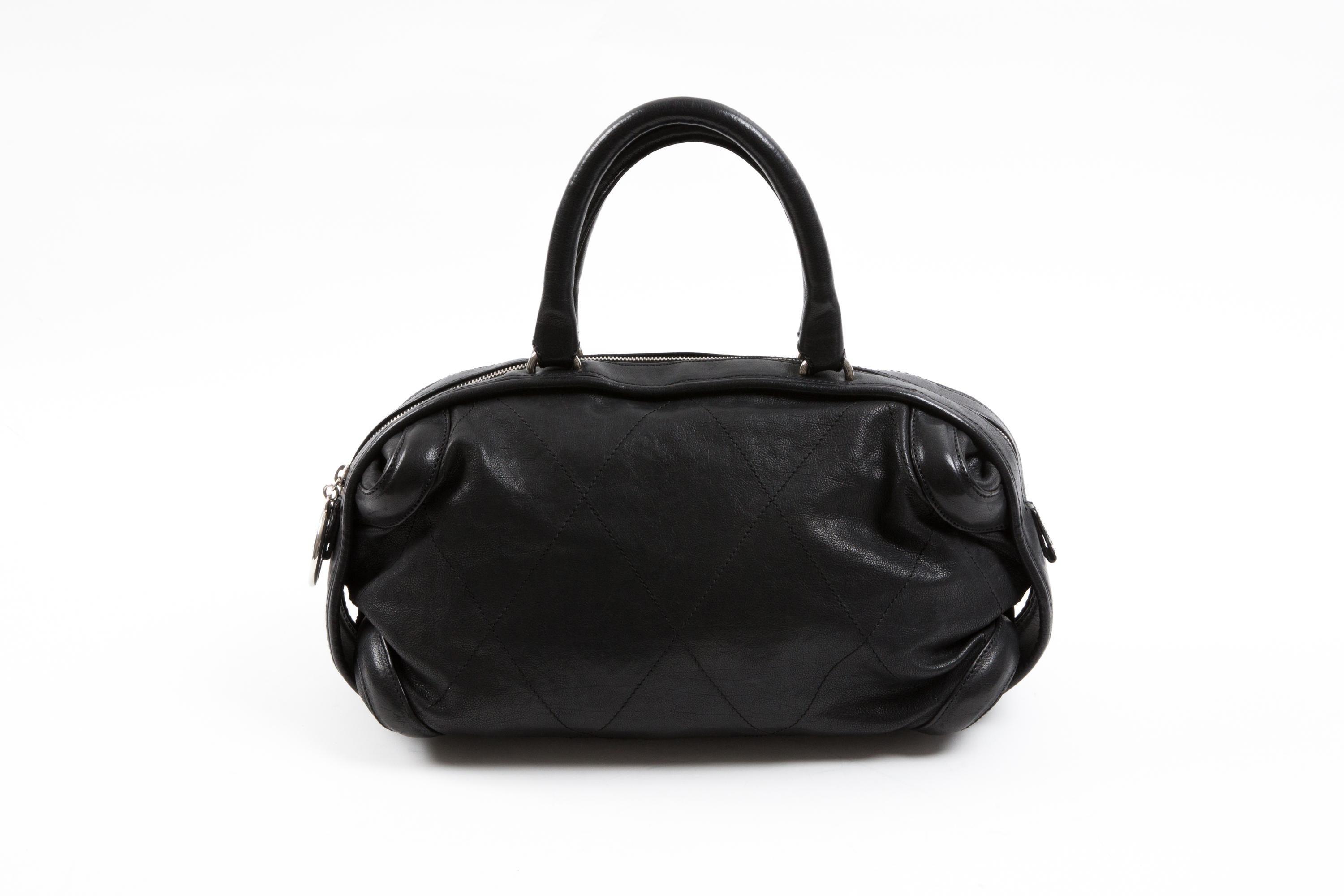 Chanel by Karl Lagerfeld Black Boston Bag For Sale 4