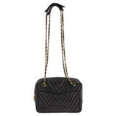 Vintage Chanel by Karl Lagerfeld Black Quilted Lambskin Shoulder Bag