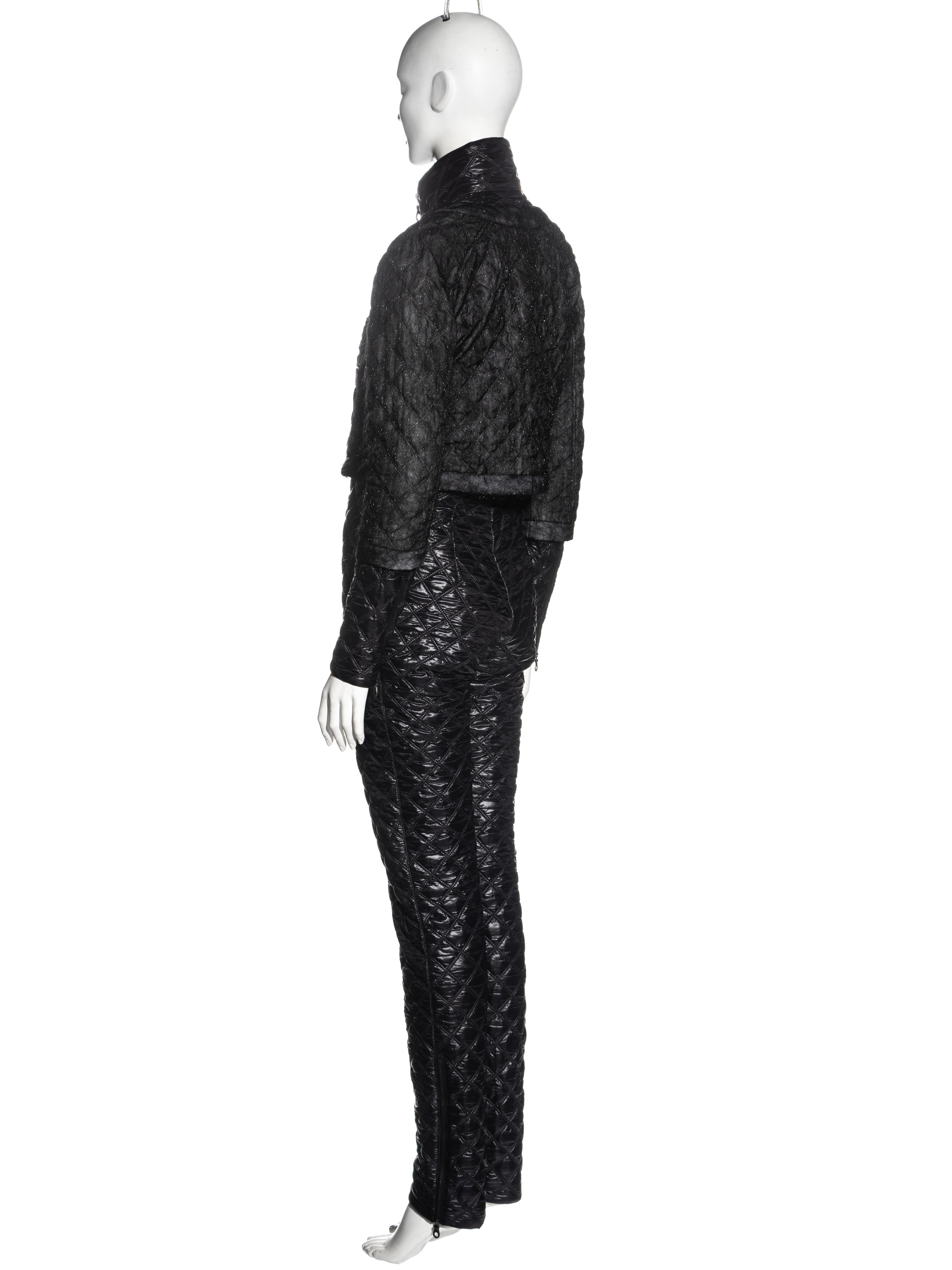Chanel by Karl Lagerfeld black quilted nylon jumpsuit, fw 2011 For Sale 2
