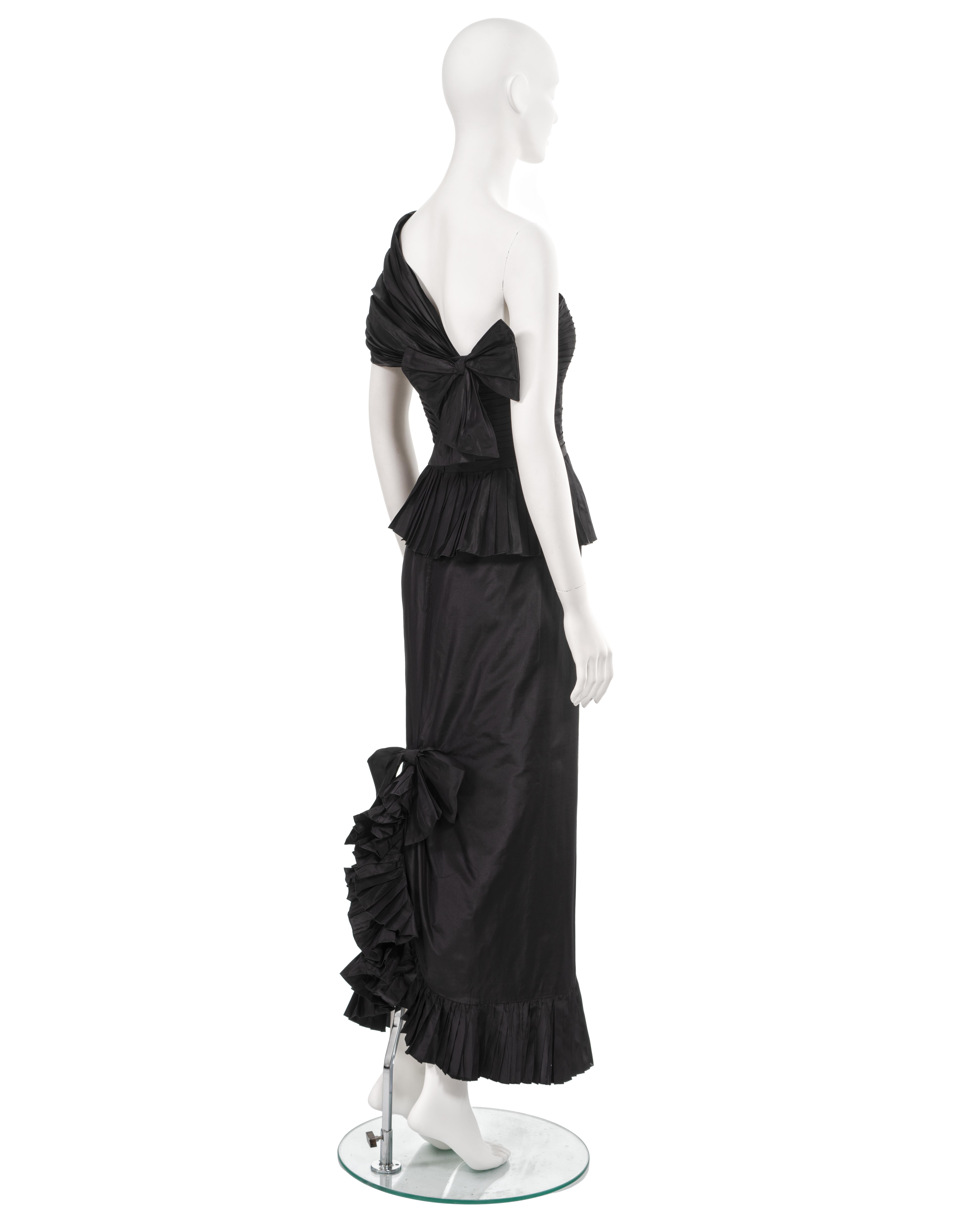 Chanel by Karl Lagerfeld black silk taffeta evening dress, ss 1986 For Sale 6