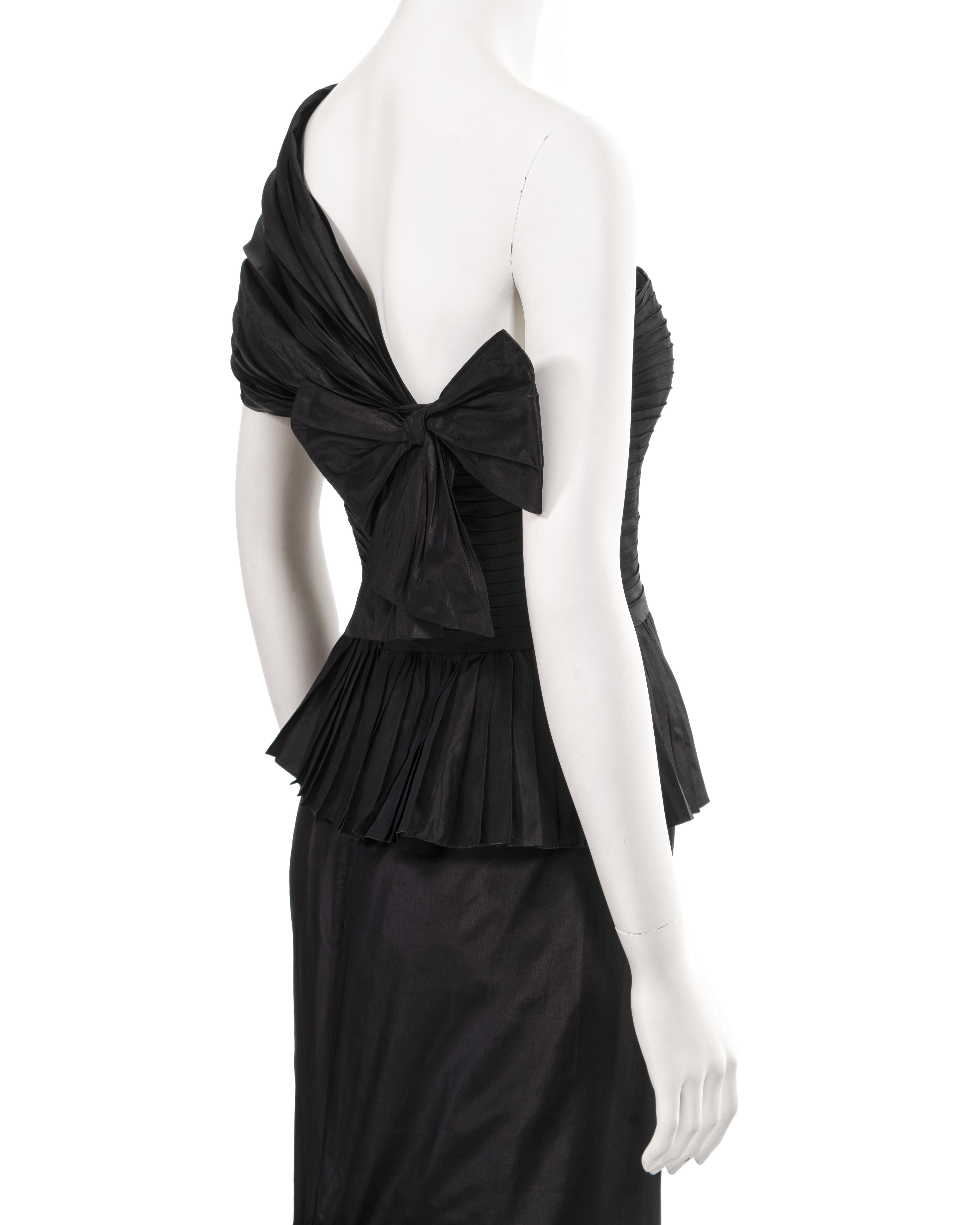 Chanel by Karl Lagerfeld black silk taffeta evening dress, ss 1986 For Sale 8