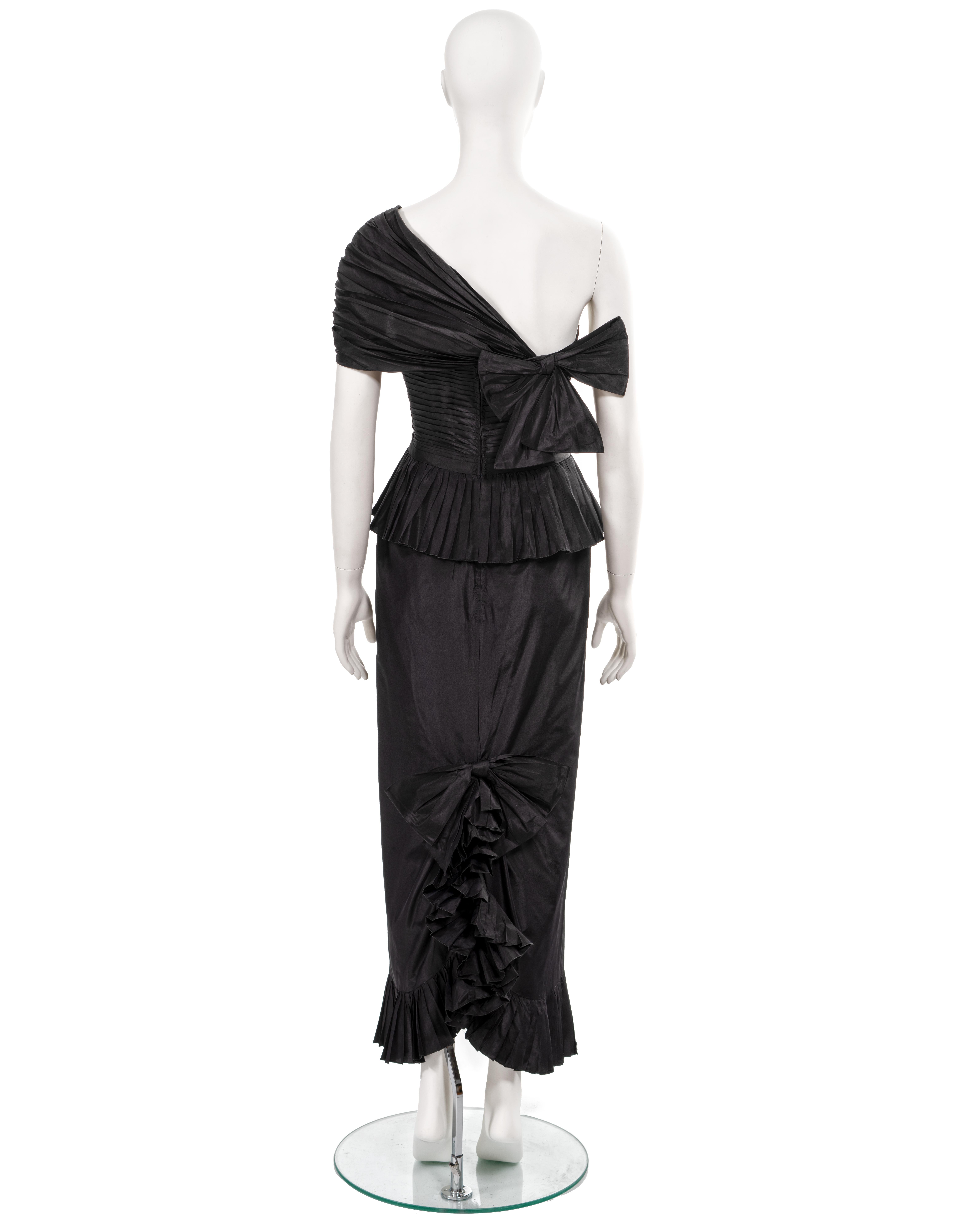 Chanel by Karl Lagerfeld black silk taffeta evening dress, ss 1986 For Sale 9