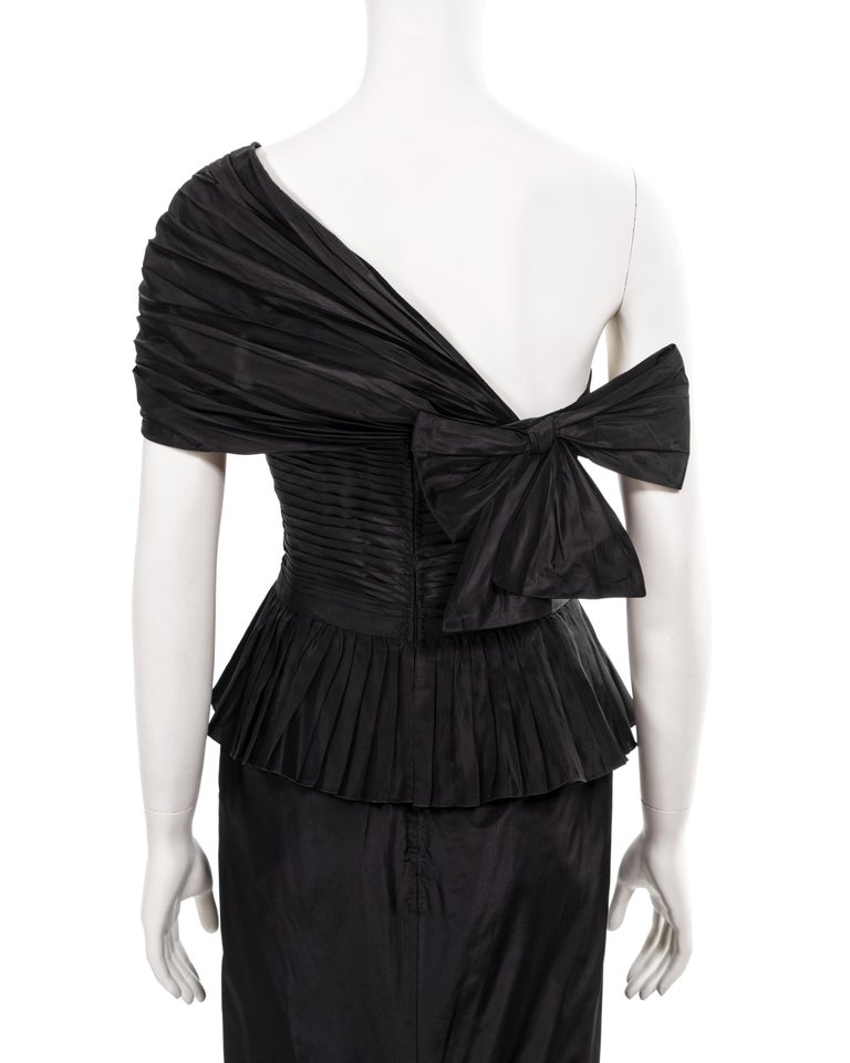 Fall 1993 Chanel by Karl Lagerfeld Black Silk Chiffon Dress w Flutter Sleeves & Low Open Back