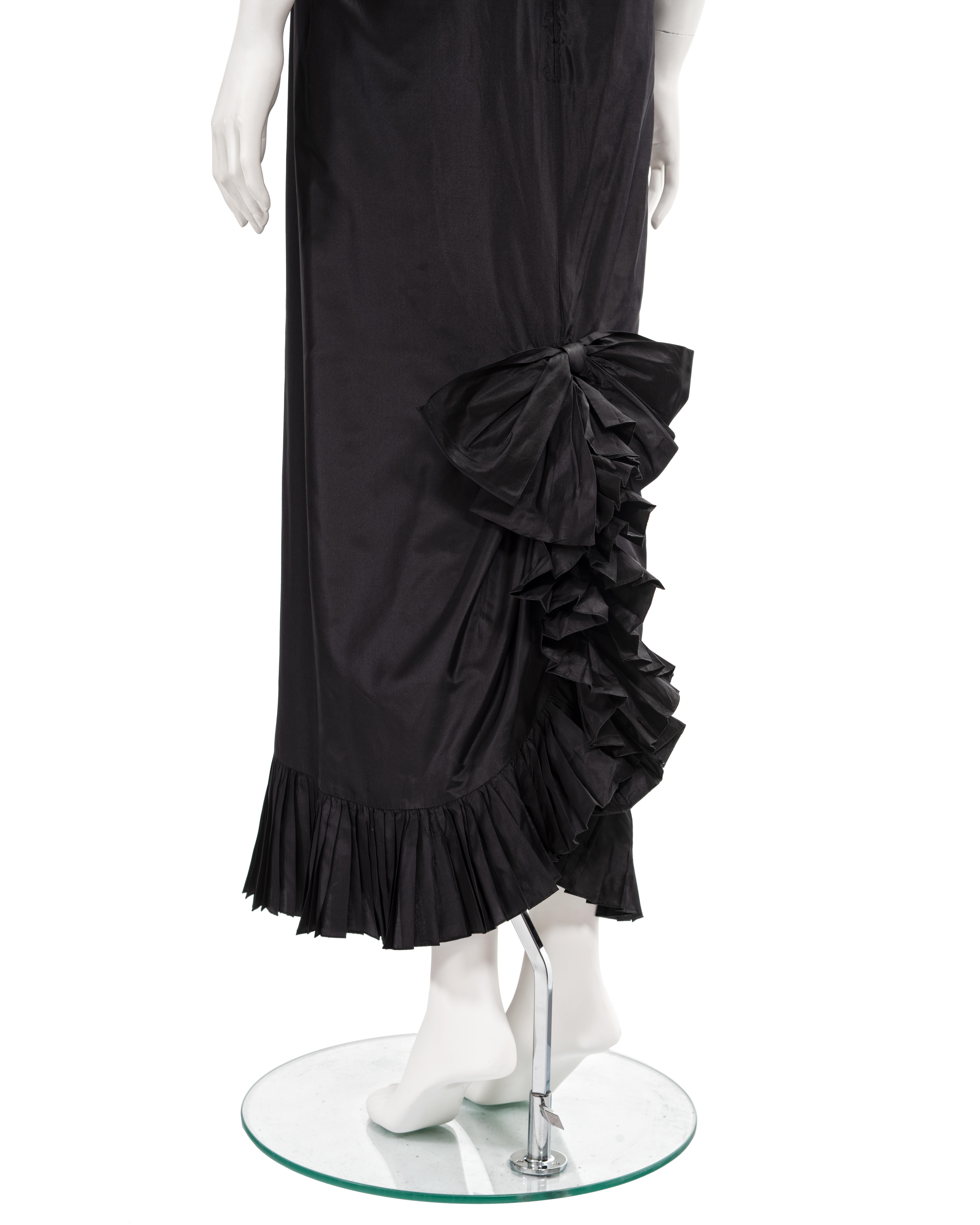 Chanel by Karl Lagerfeld black silk taffeta evening dress, ss 1986 For Sale 11