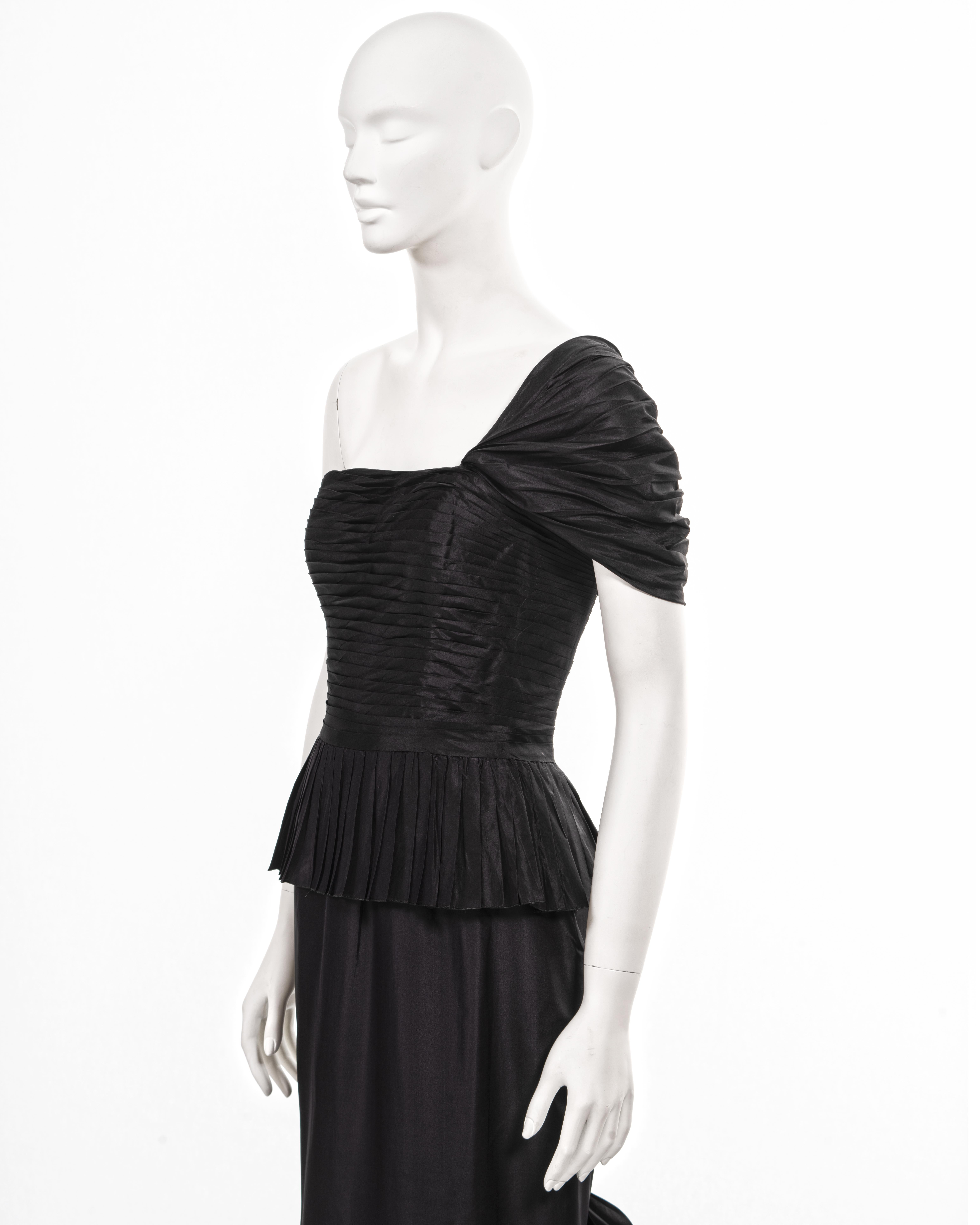 Chanel by Karl Lagerfeld black silk taffeta evening dress, ss 1986 For Sale 13