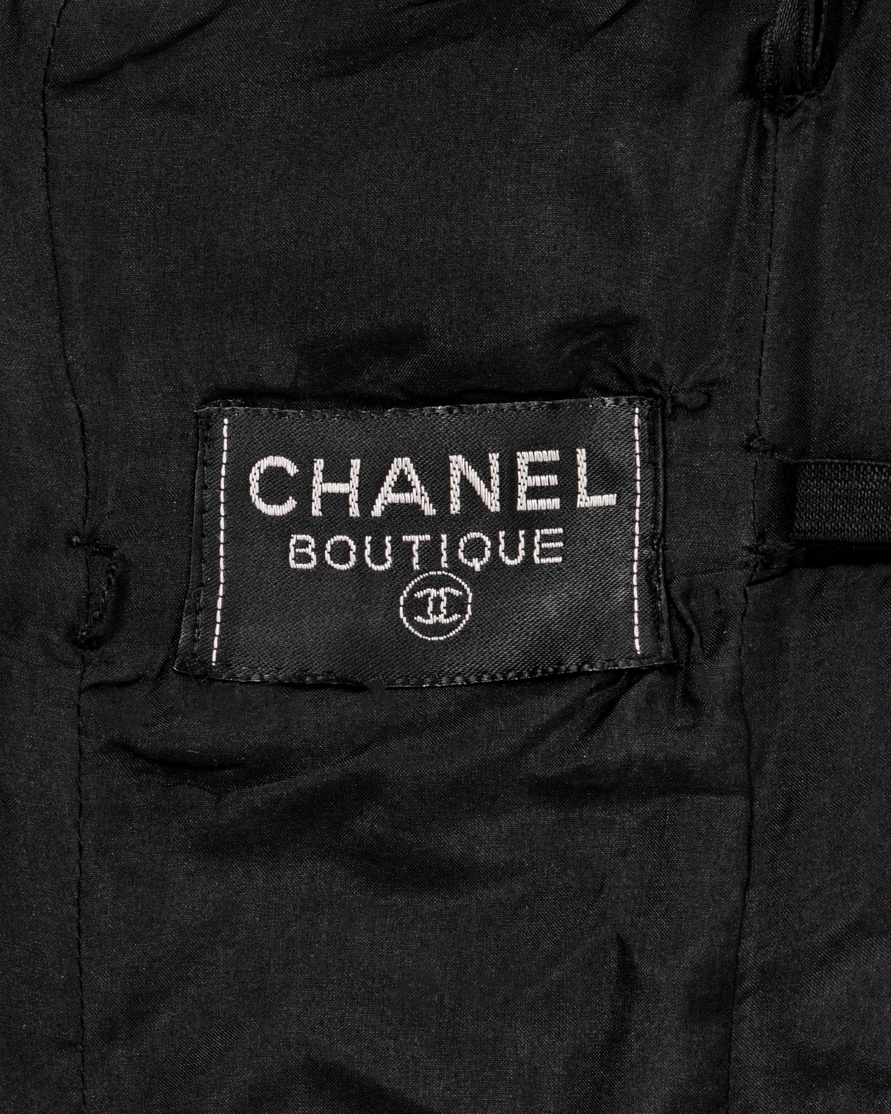 Chanel by Karl Lagerfeld black silk taffeta evening dress, ss 1986 For Sale 14
