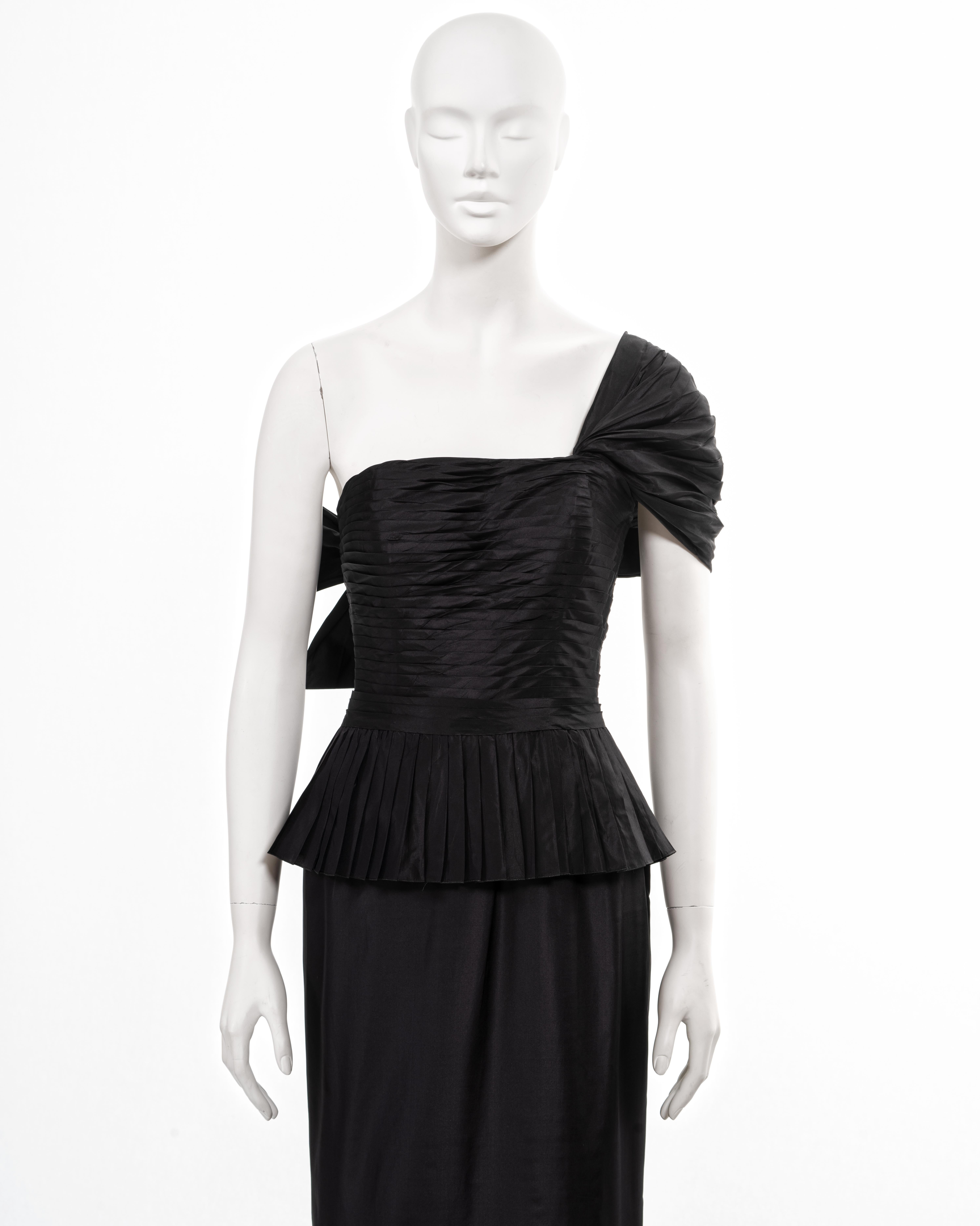 Women's Chanel by Karl Lagerfeld black silk taffeta evening dress, ss 1986 For Sale