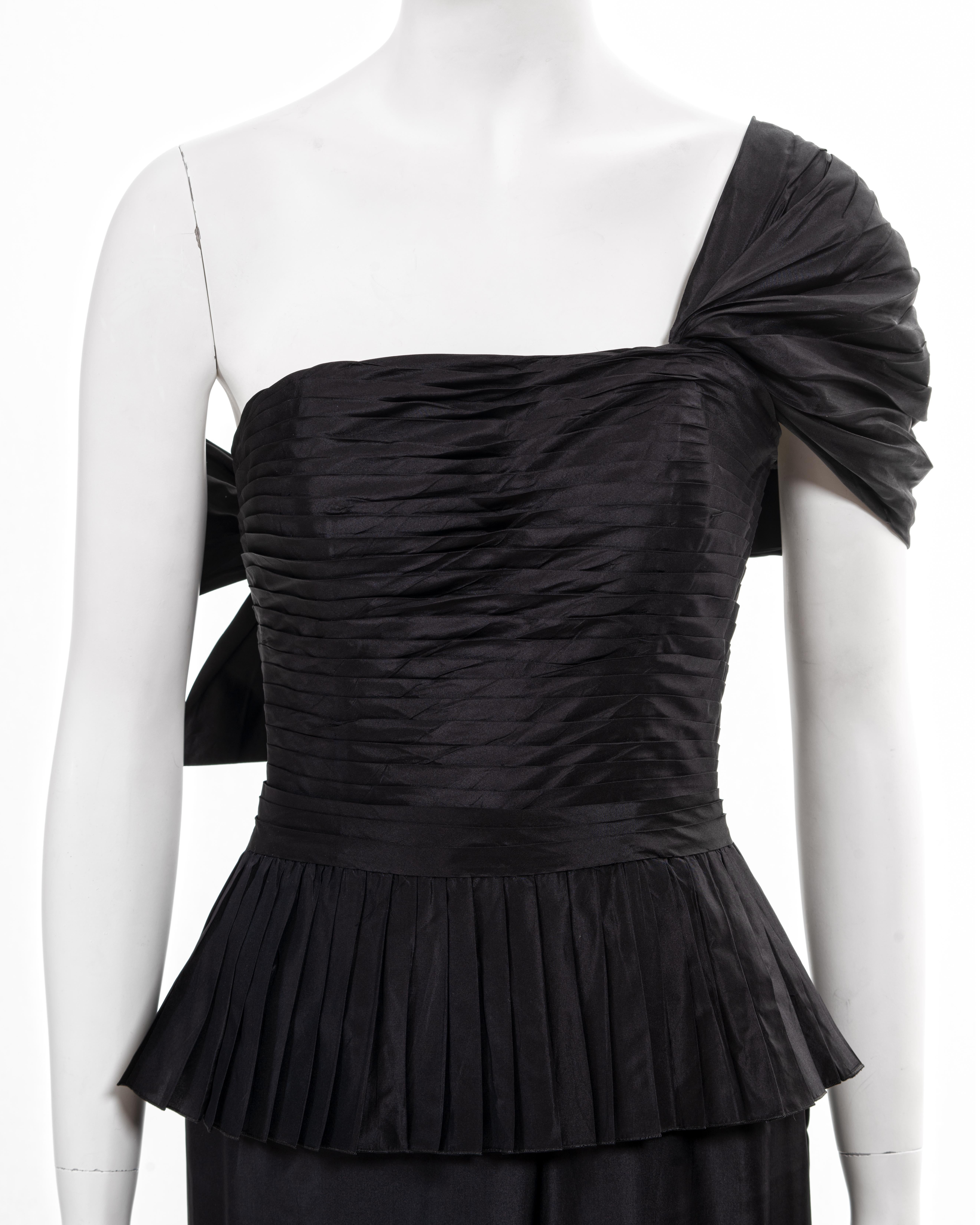 Chanel by Karl Lagerfeld black silk taffeta evening dress, ss 1986 For Sale 2