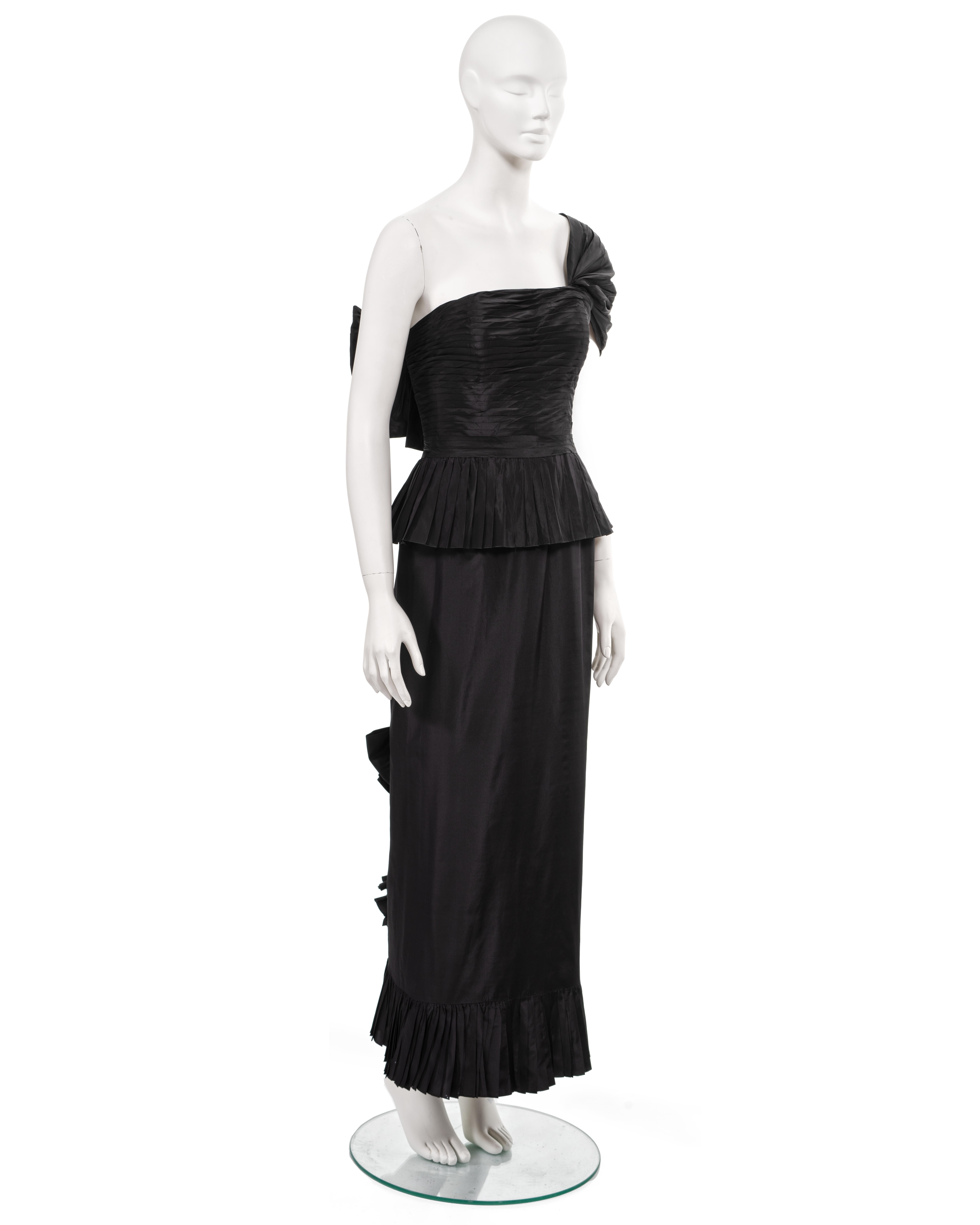 Chanel by Karl Lagerfeld black silk taffeta evening dress, ss 1986 For Sale 3