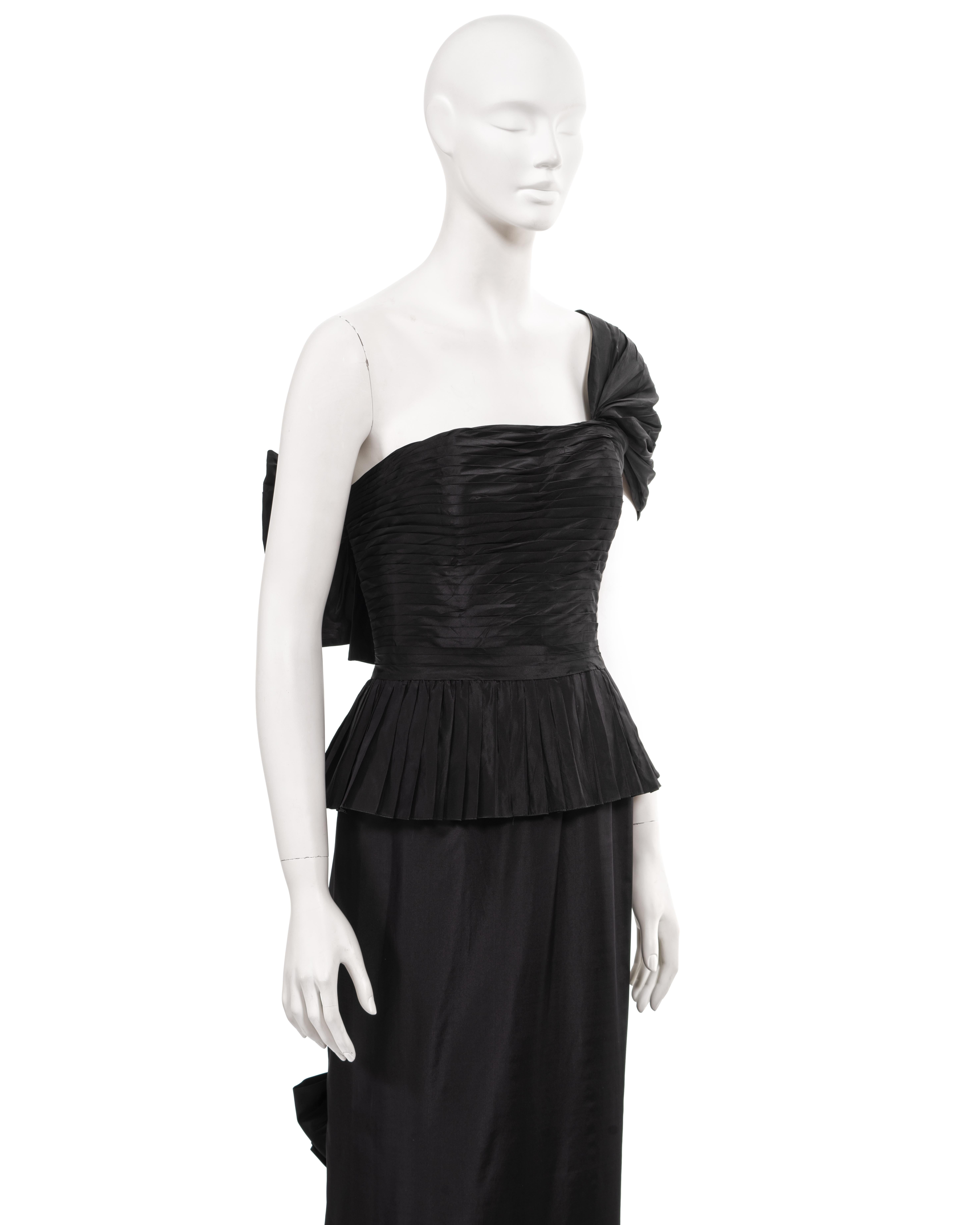 Chanel by Karl Lagerfeld black silk taffeta evening dress, ss 1986 For Sale 5