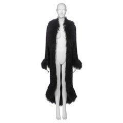 Chanel by Karl Lagerfeld Black Tweed Wool and Tibetan Lamb Fur Coat, fw 2008
