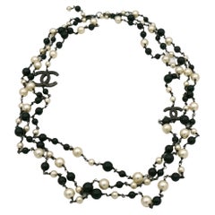 CHANEL by KARL LAGERFELD Black & White Three-Strand Necklace, Spring 2011