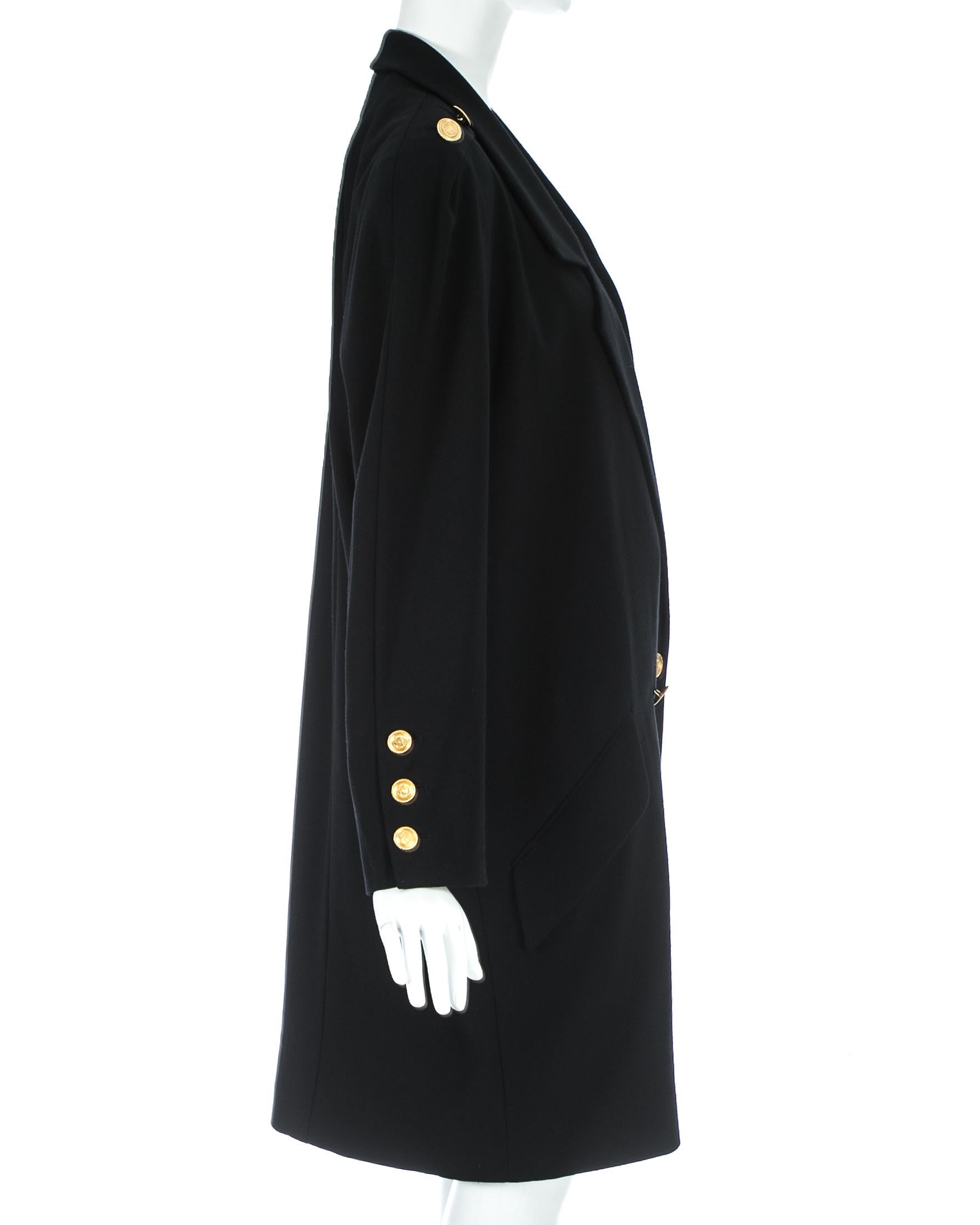 Chanel by Karl Lagerfeld black wool oversized coat dress, c. 1980s at ...