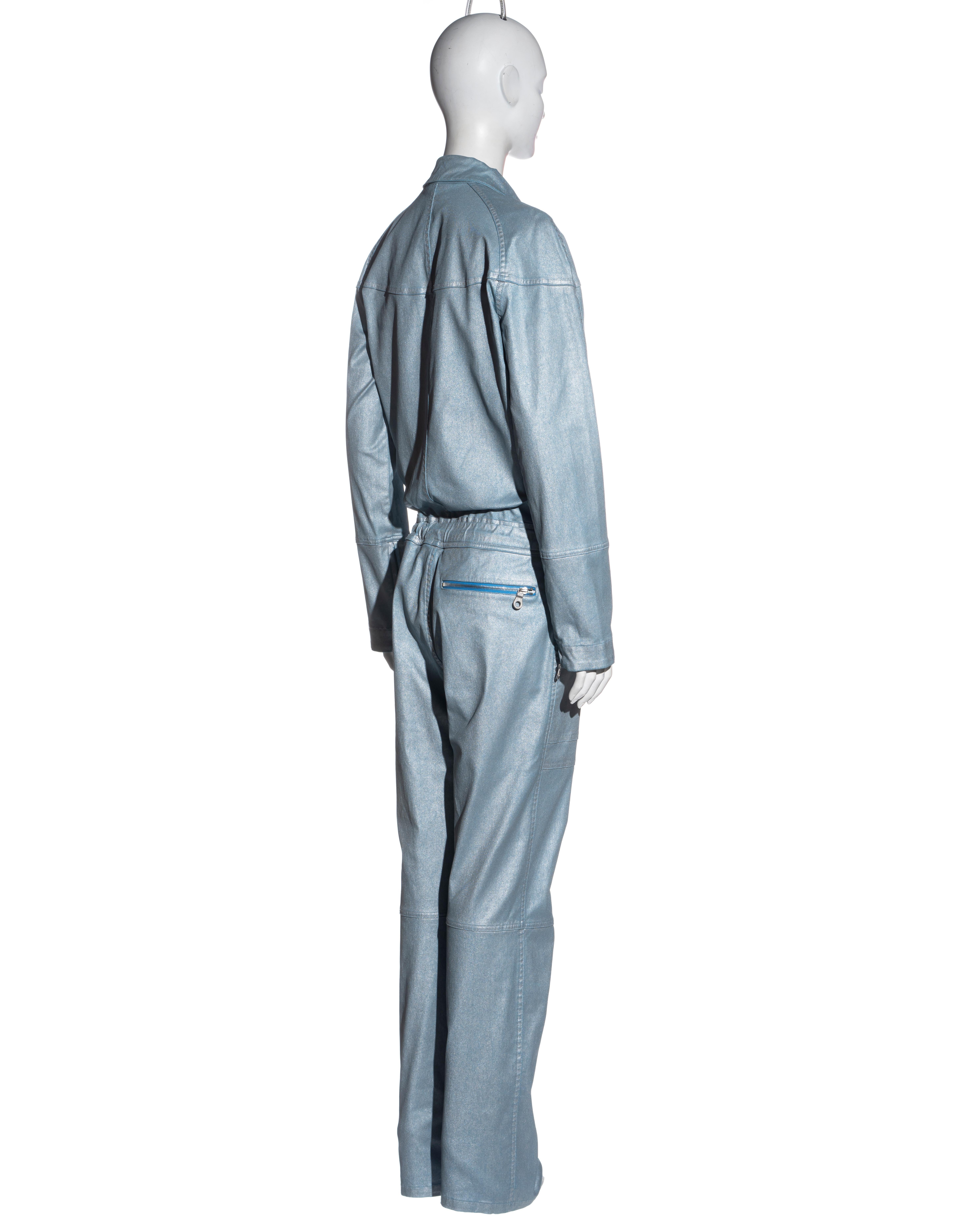 Chanel by Karl Lagerfeld blue cotton multi-pocket jumpsuit, ss 2002 3