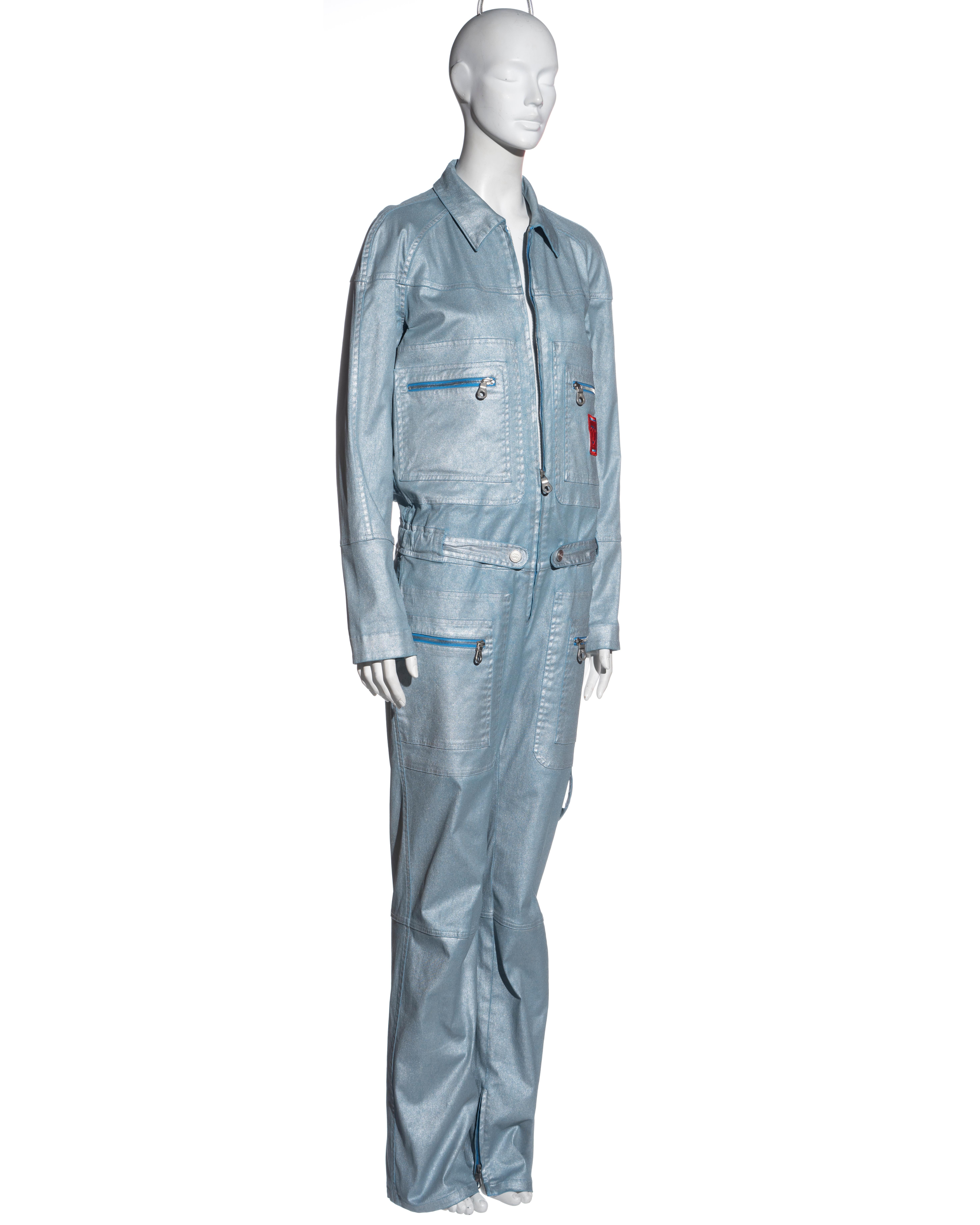 Chanel by Karl Lagerfeld blue cotton multi-pocket jumpsuit, ss 2002 1