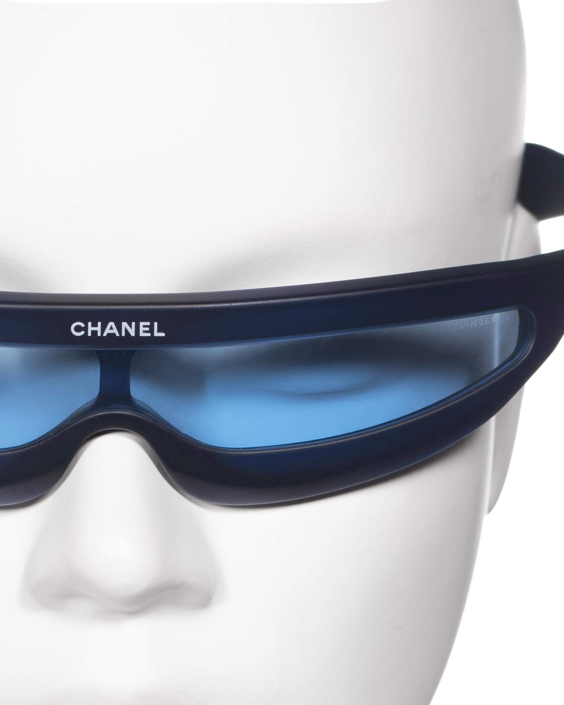 Women's Chanel by Karl Lagerfeld Blue Monolens Sunglasses, ss 2001
