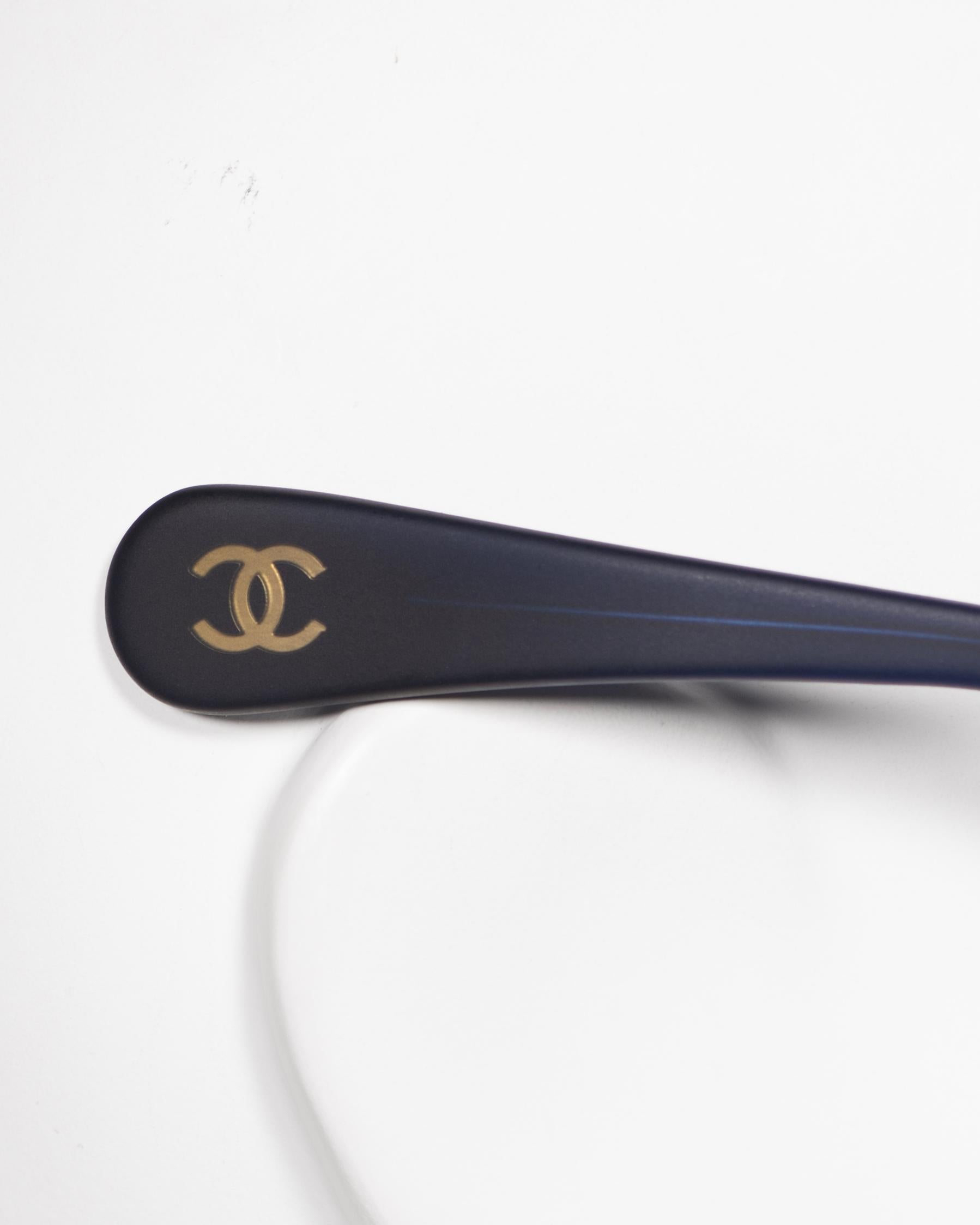 Chanel by Karl Lagerfeld Blue Monolens Sunglasses, ss 2001 4