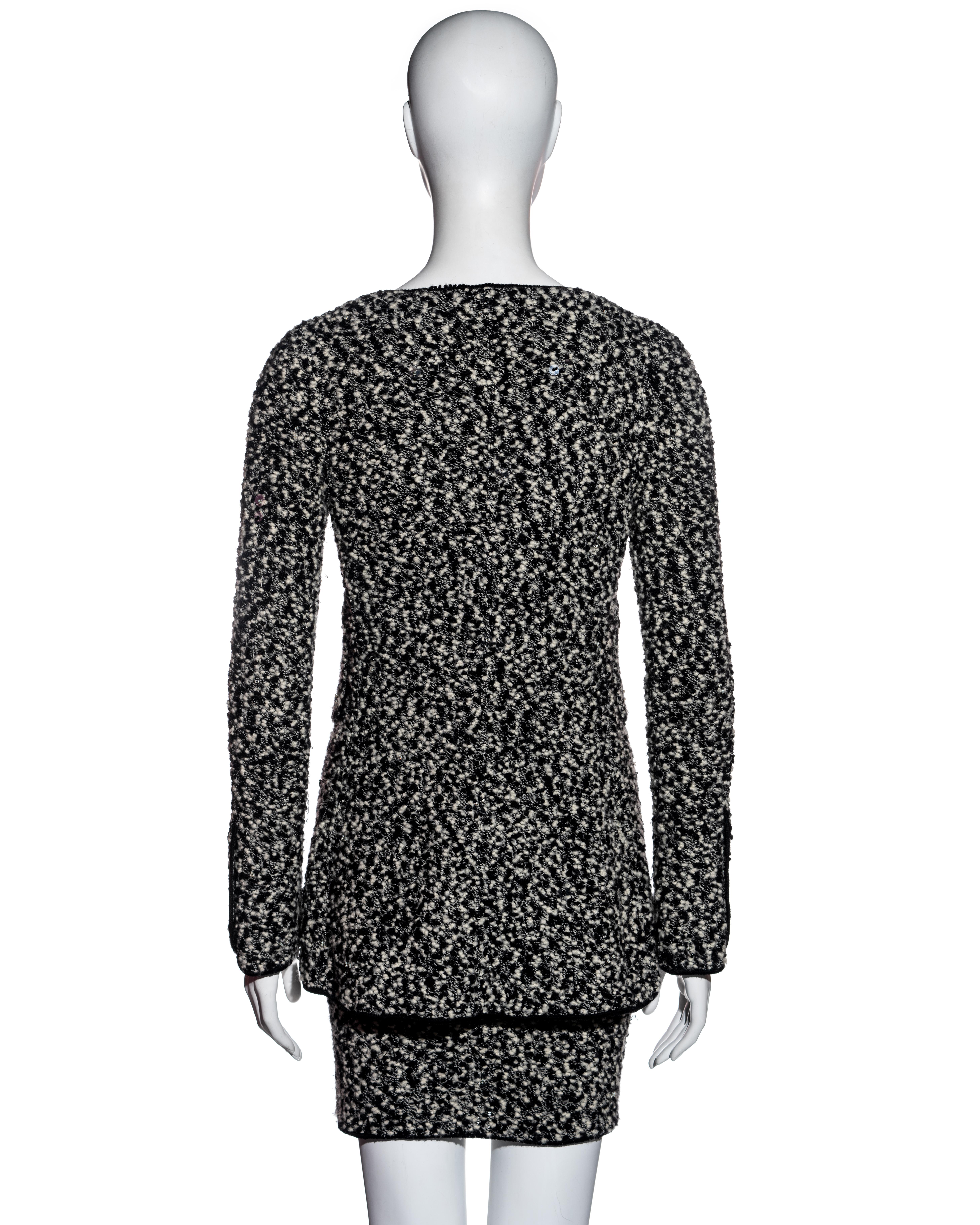Chanel by Karl Lagerfeld bouclé wool mini dress and cardigan set, fw 1994 For Sale 6