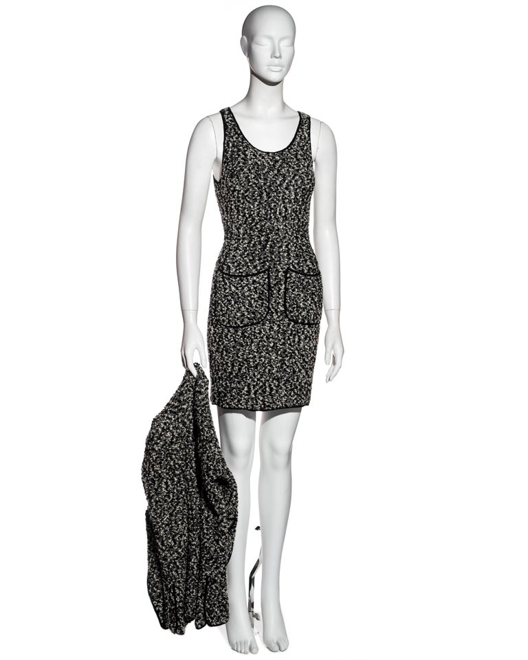Chanel by Karl Lagerfeld bouclé wool mini dress and cardigan set, fw 1994