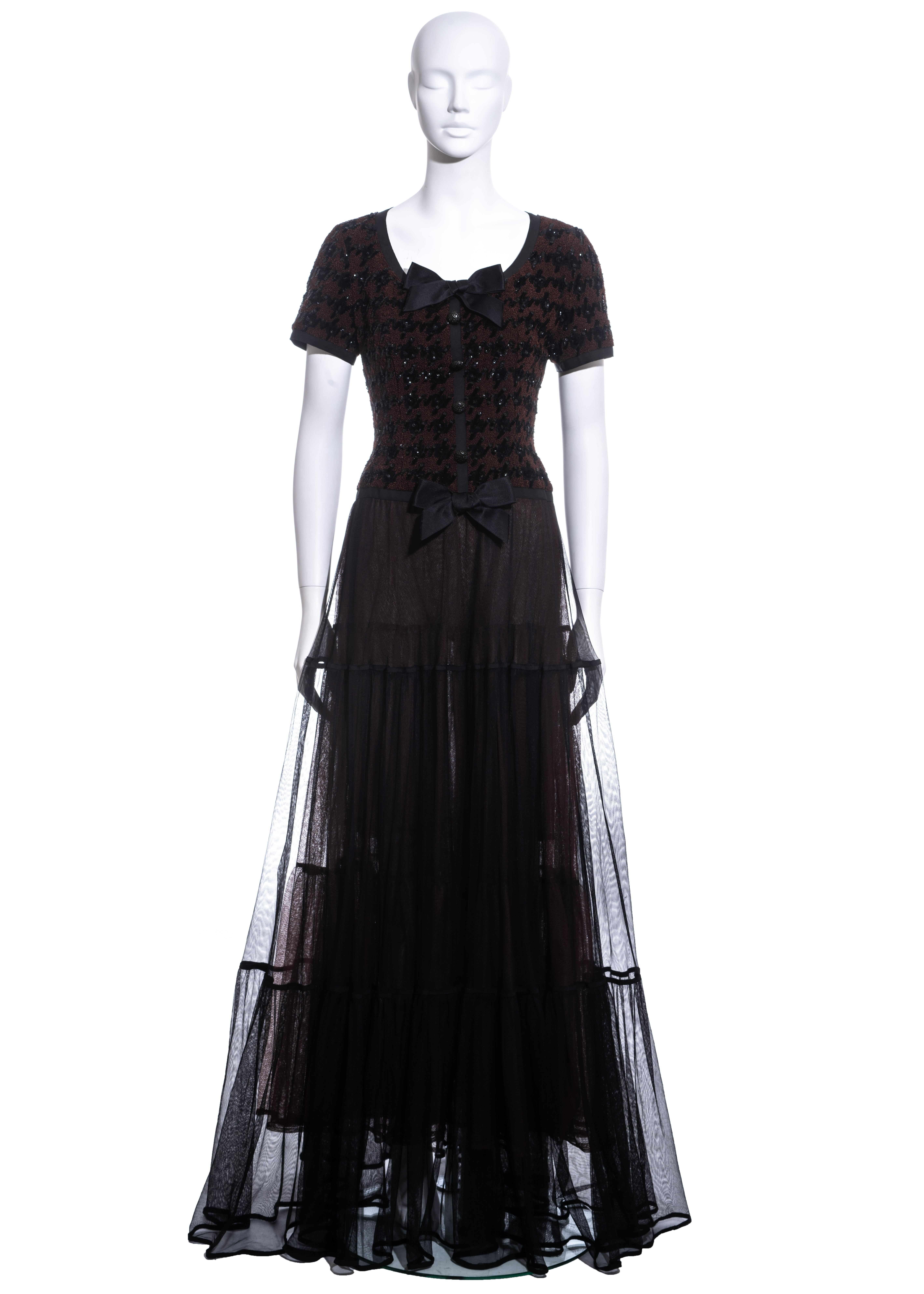 by Karl Lagerfeld brown and black and tulle sequin 1991 at 1stDibs