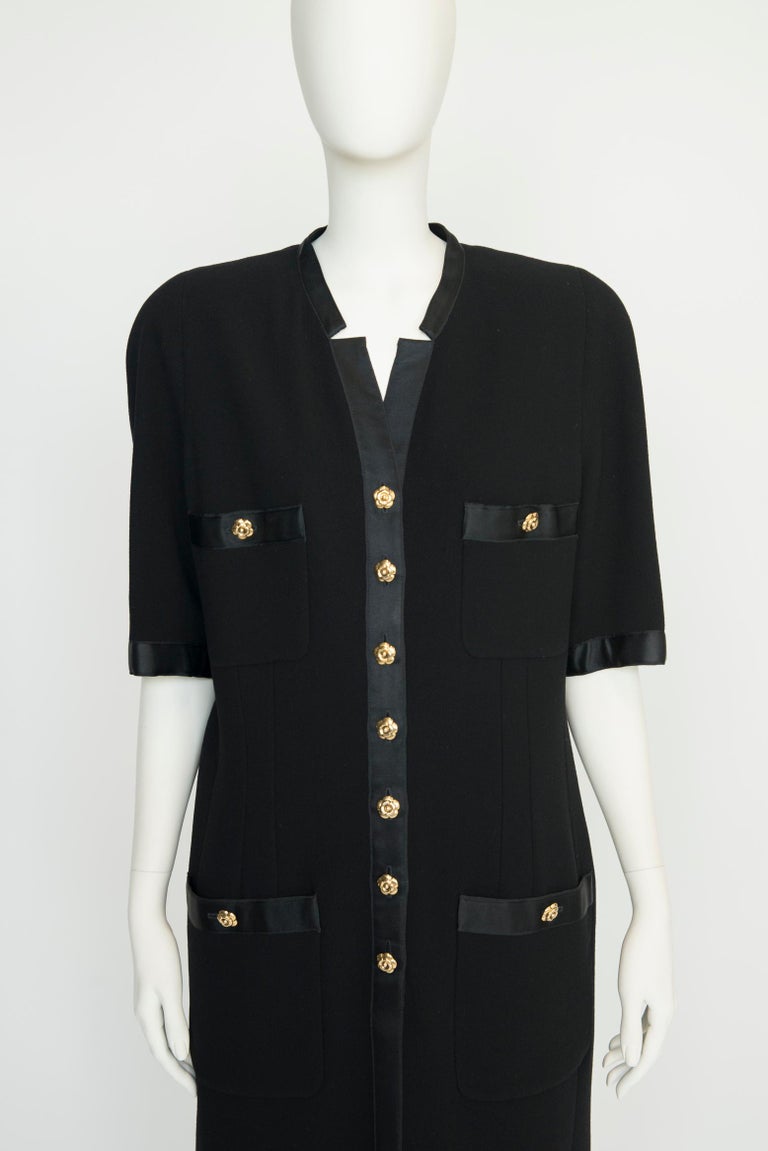 slim fit dress slacks Fall 1973 Karl Lagerfeld for Chloe Black Silk Dress w Gold Beaded Bodi –  Shrimpton Couture