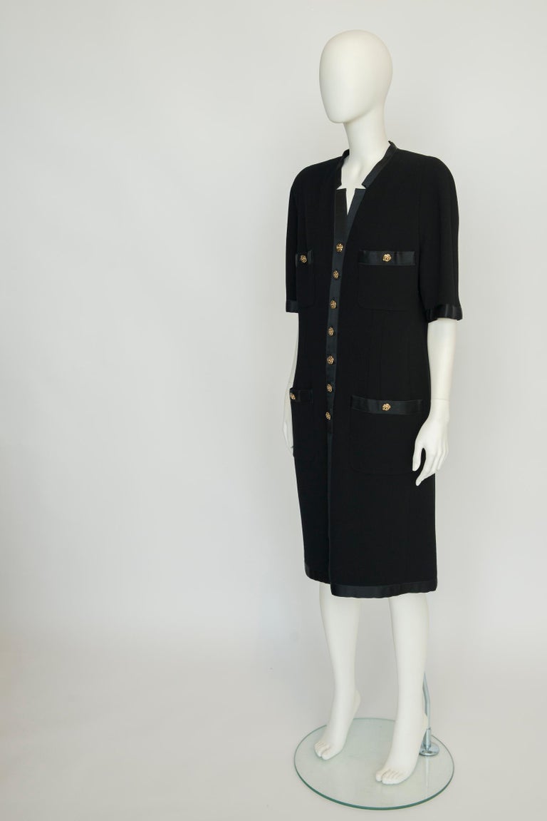 karl lagerfeld black dress with gold buttons Boucl detail knit dress | Black | Women | KARL LAGERFELD