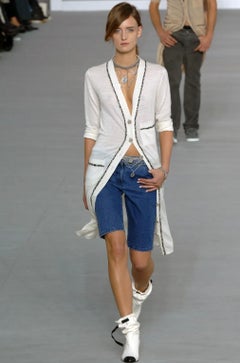 Chanel By Karl Lagerfeld CC Logo Embellished Denim Bermuda Shorts, c. 1993