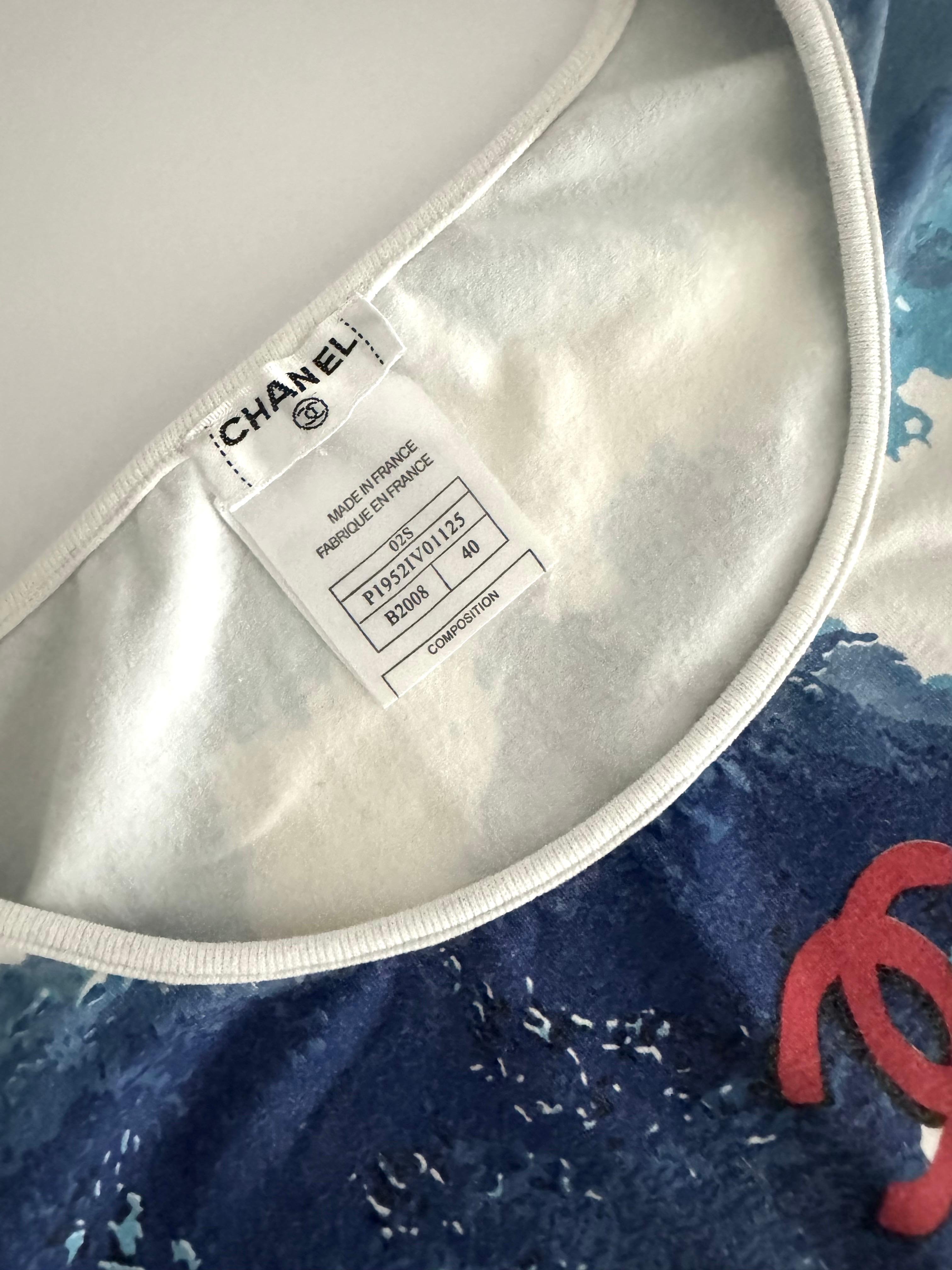 Chanel by Karl Lagerfeld cotton printed surf line tank top, ss  2002 11