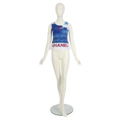 Chanel by Karl Lagerfeld cotton printed surf line tank top, ss  2002