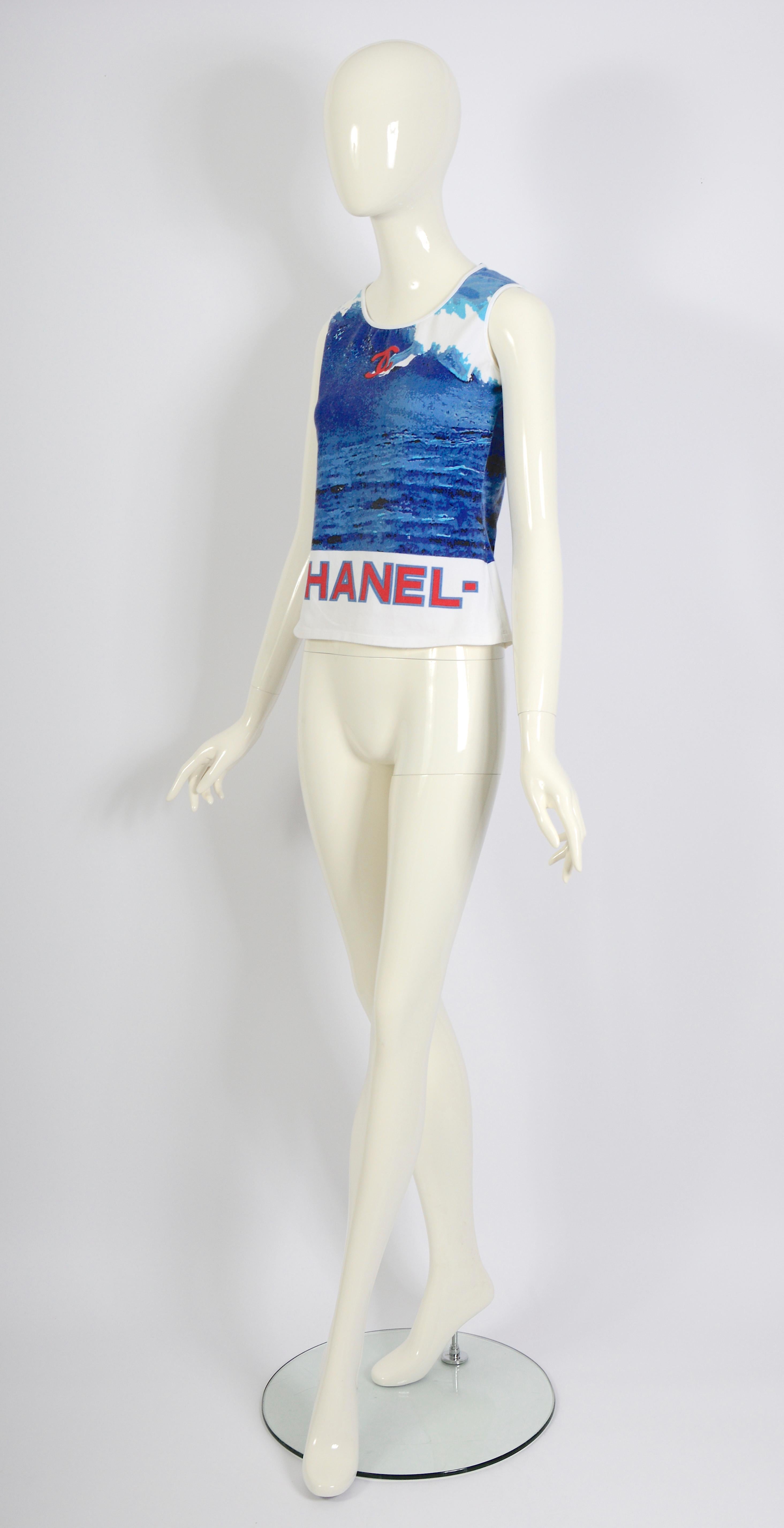 Chanel by Karl Lagerfeld cotton printed surf line tank top, ss  2002 1