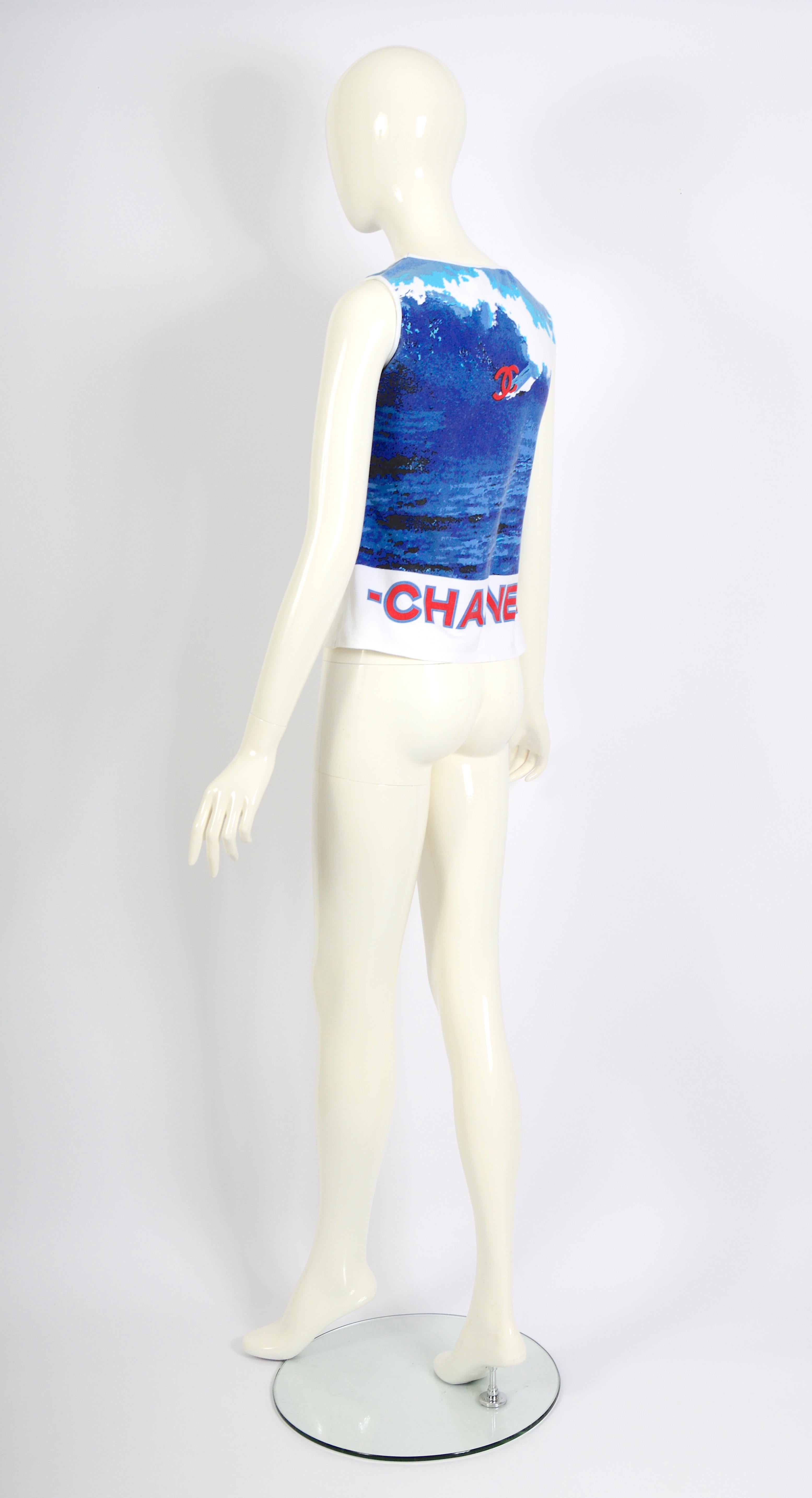 Chanel by Karl Lagerfeld cotton printed surf line tank top, ss  2002 3